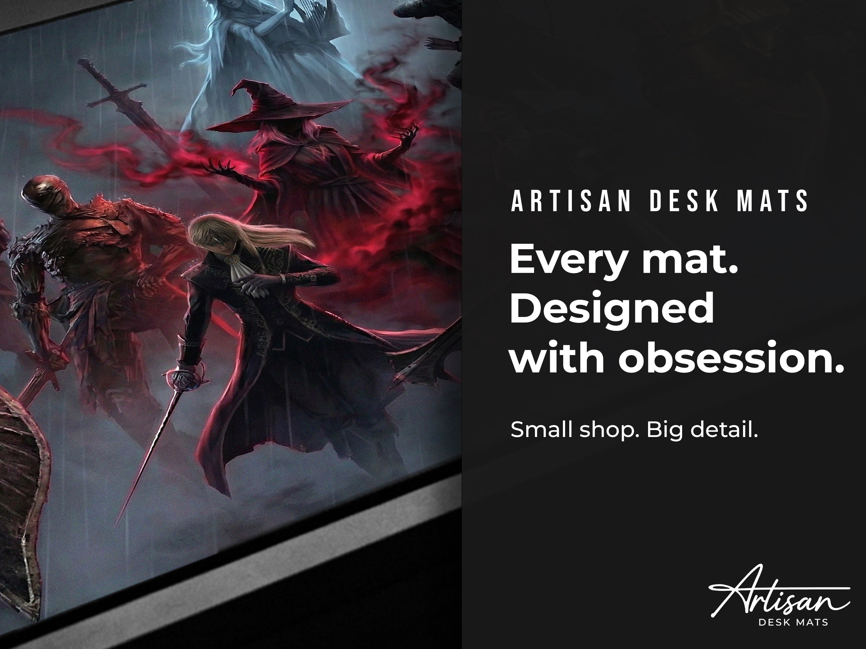 All Nightfarers Desk Mat, Elden Ring Nightreign Mousepad XL, Dark Fantasy Gaming Mouse Pad Roster