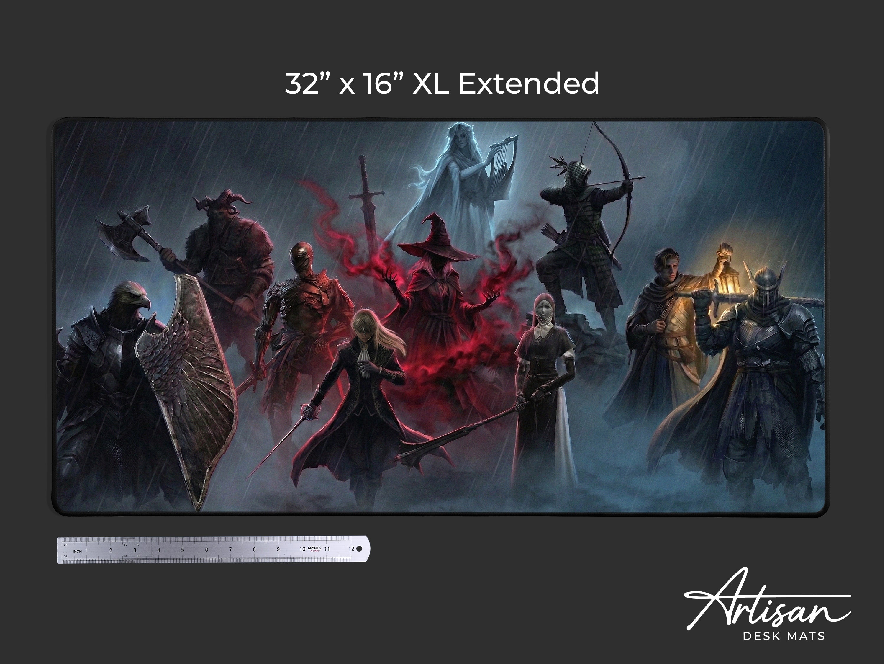 All Nightfarers Desk Mat, Elden Ring Nightreign Mousepad XL, Dark Fantasy Gaming Mouse Pad Roster
