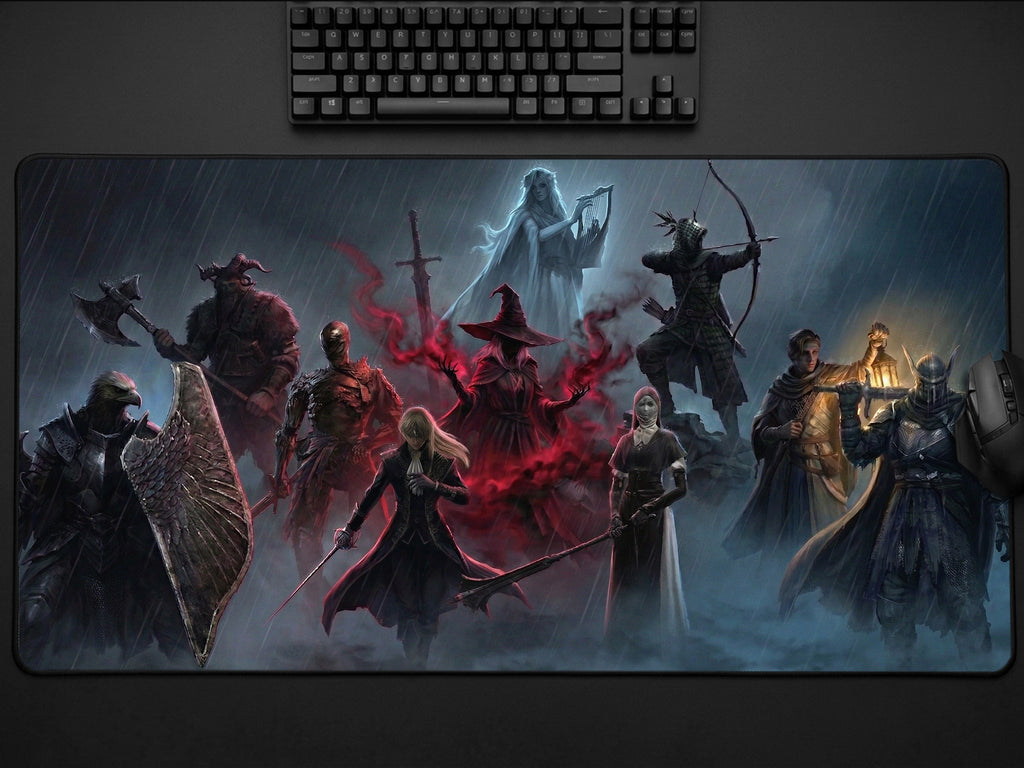 All Nightfarers Desk Mat, Elden Ring Nightreign Mousepad XL, Dark Fantasy Gaming Mouse Pad Roster