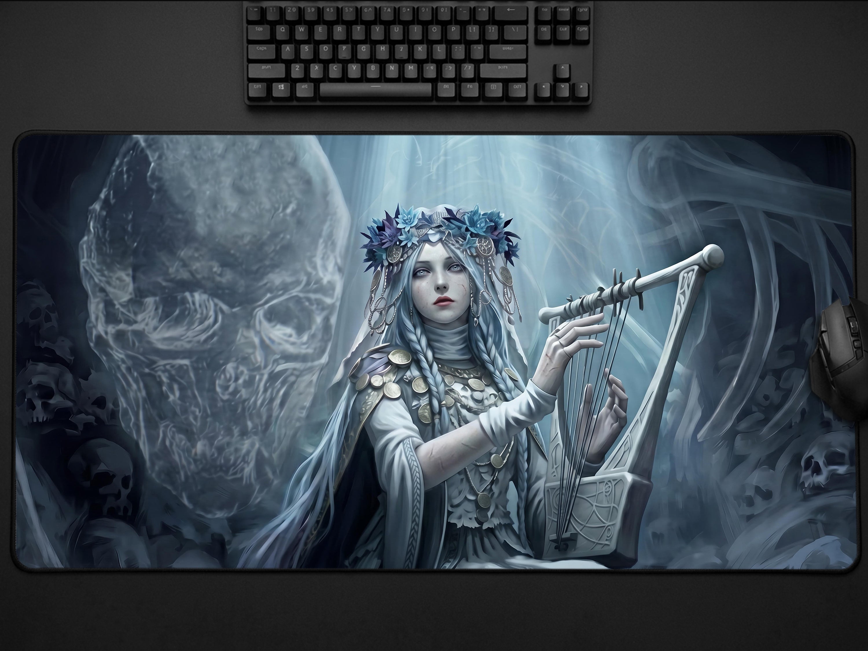 Revenant Desk Mat, Nightreign Gaming Mousepad XL Neoprene, Elden Ring Dark Fantasy Summoner