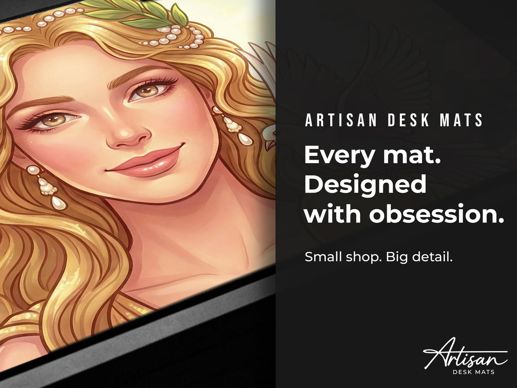 Aphrodite Desk Mat, Fantasy Greek Mythology Gaming Custom Desk Decor Mouse Pad