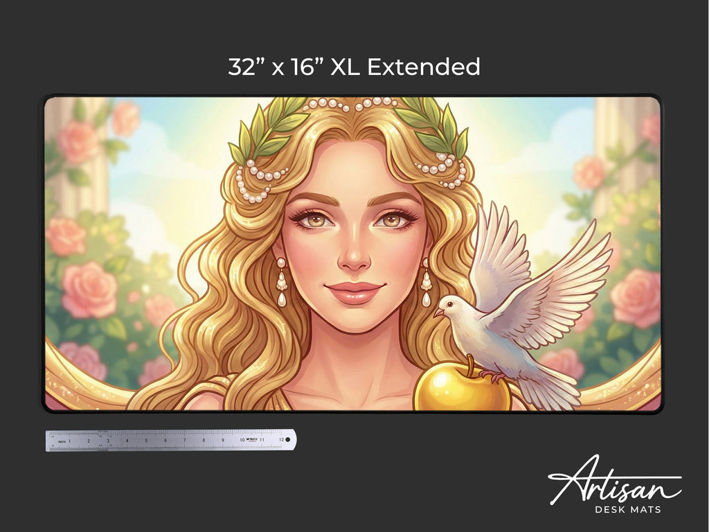 Aphrodite Desk Mat, Fantasy Greek Mythology Gaming Custom Desk Decor Mouse Pad