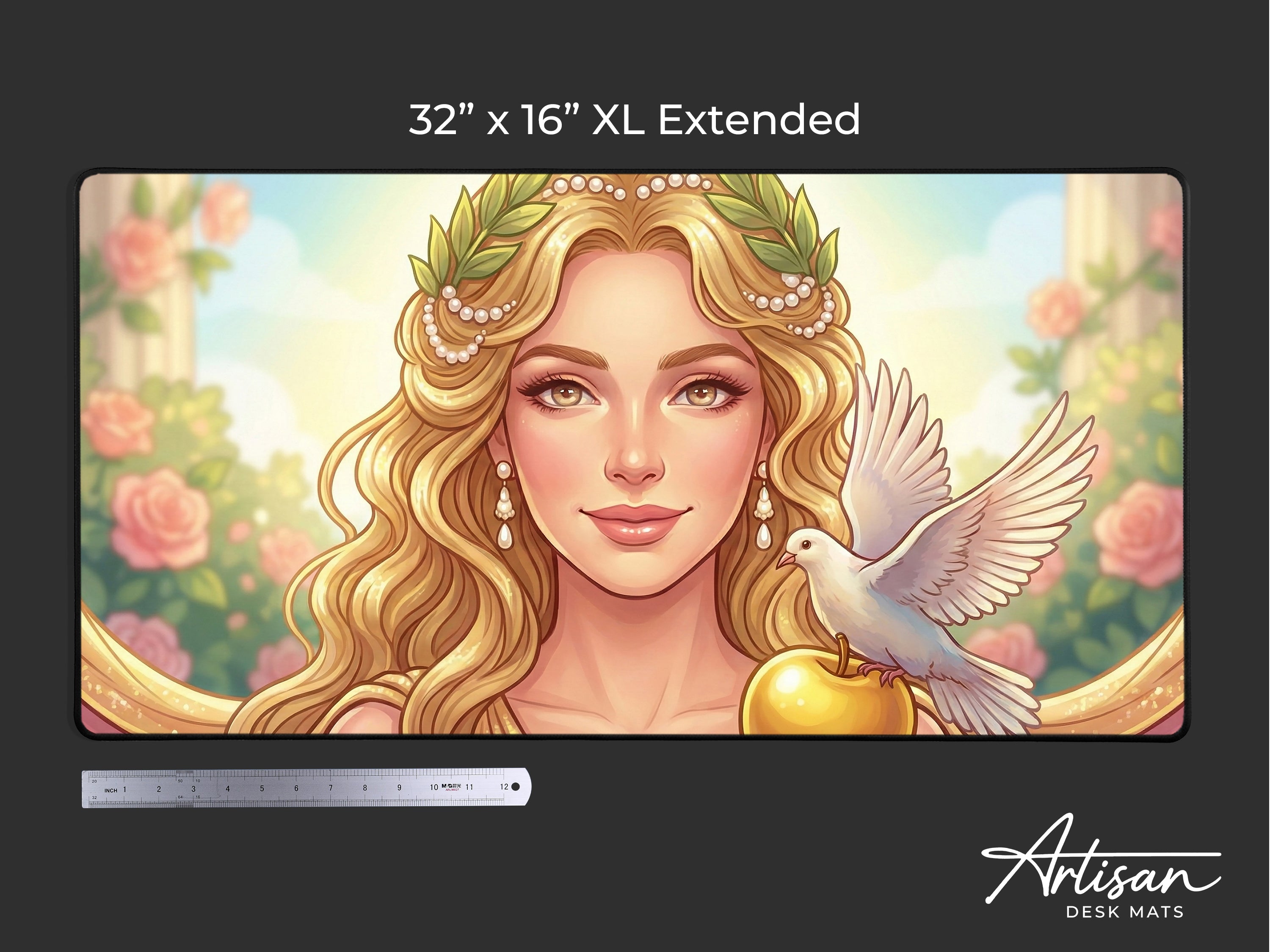 Aphrodite Desk Mat, Fantasy Greek Mythology Gaming Custom Desk Decor Mouse Pad