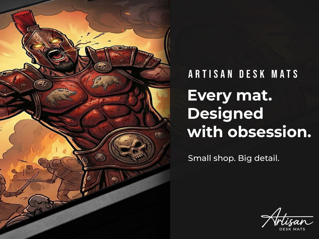 Ares Desk Mat, Fantasy Greek Mythology Gaming Custom Desk Decor Mouse Pad
