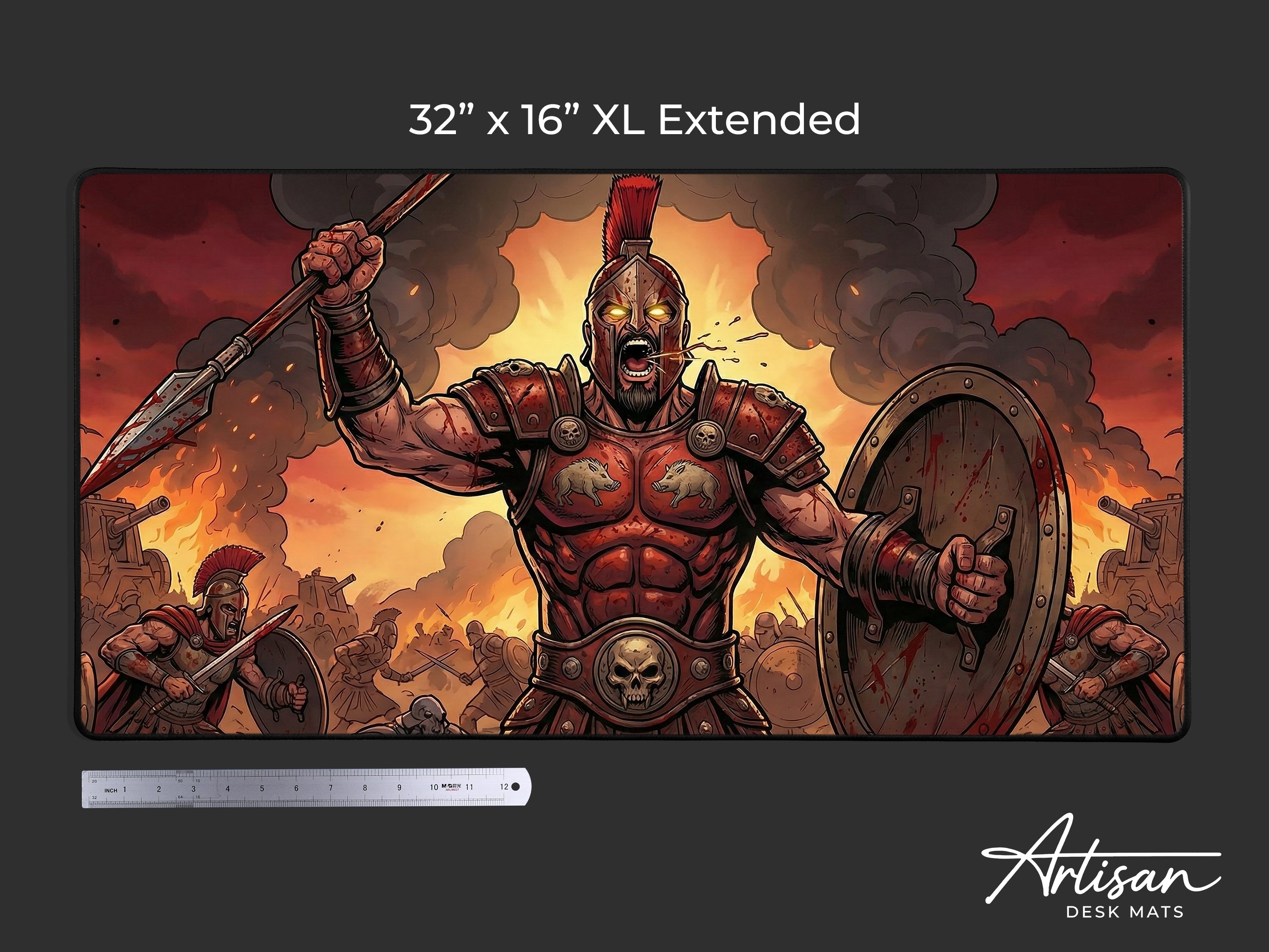 Ares Desk Mat, Fantasy Greek Mythology Gaming Custom Desk Decor Mouse Pad