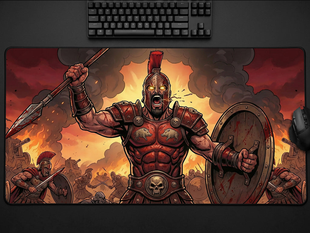 Ares Desk Mat, Fantasy Greek Mythology Gaming Custom Desk Decor Mouse Pad