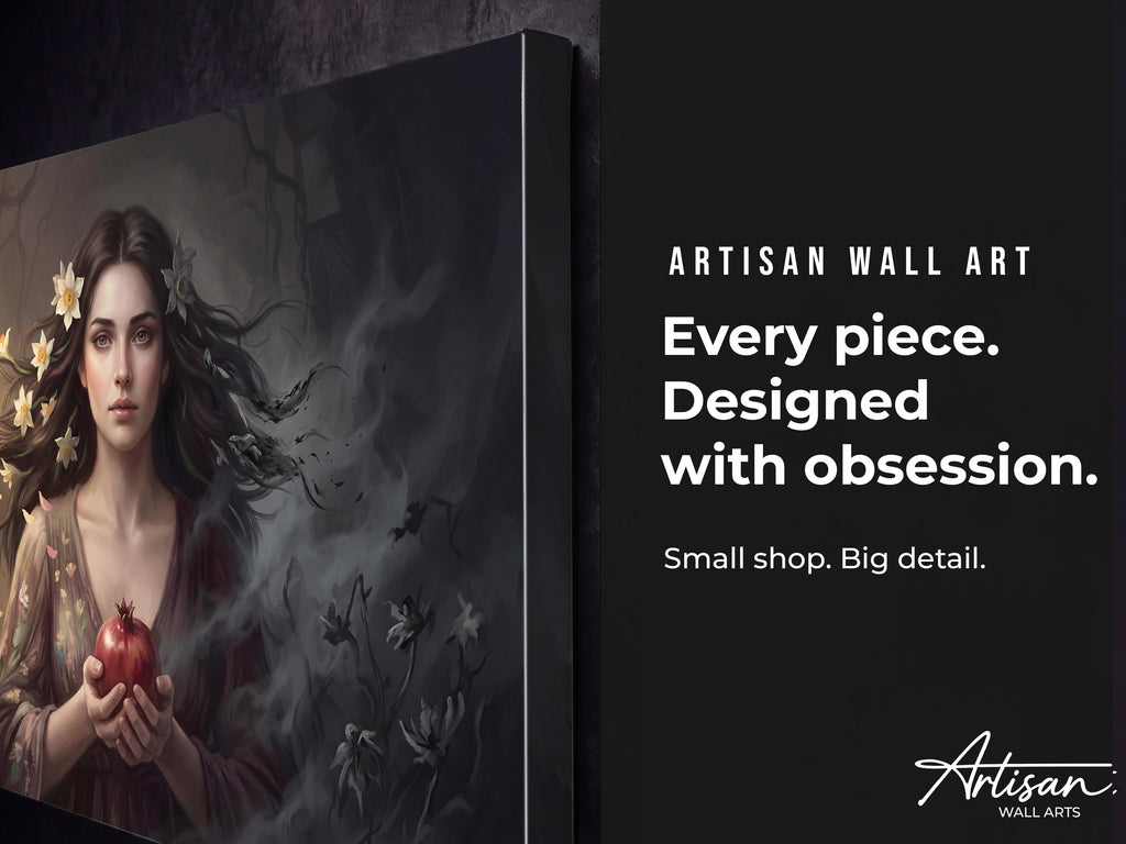 Persephone Canvas Wall Art, Greek Goddess Mythology Print, Stretched Canvas Up to 60 Inches