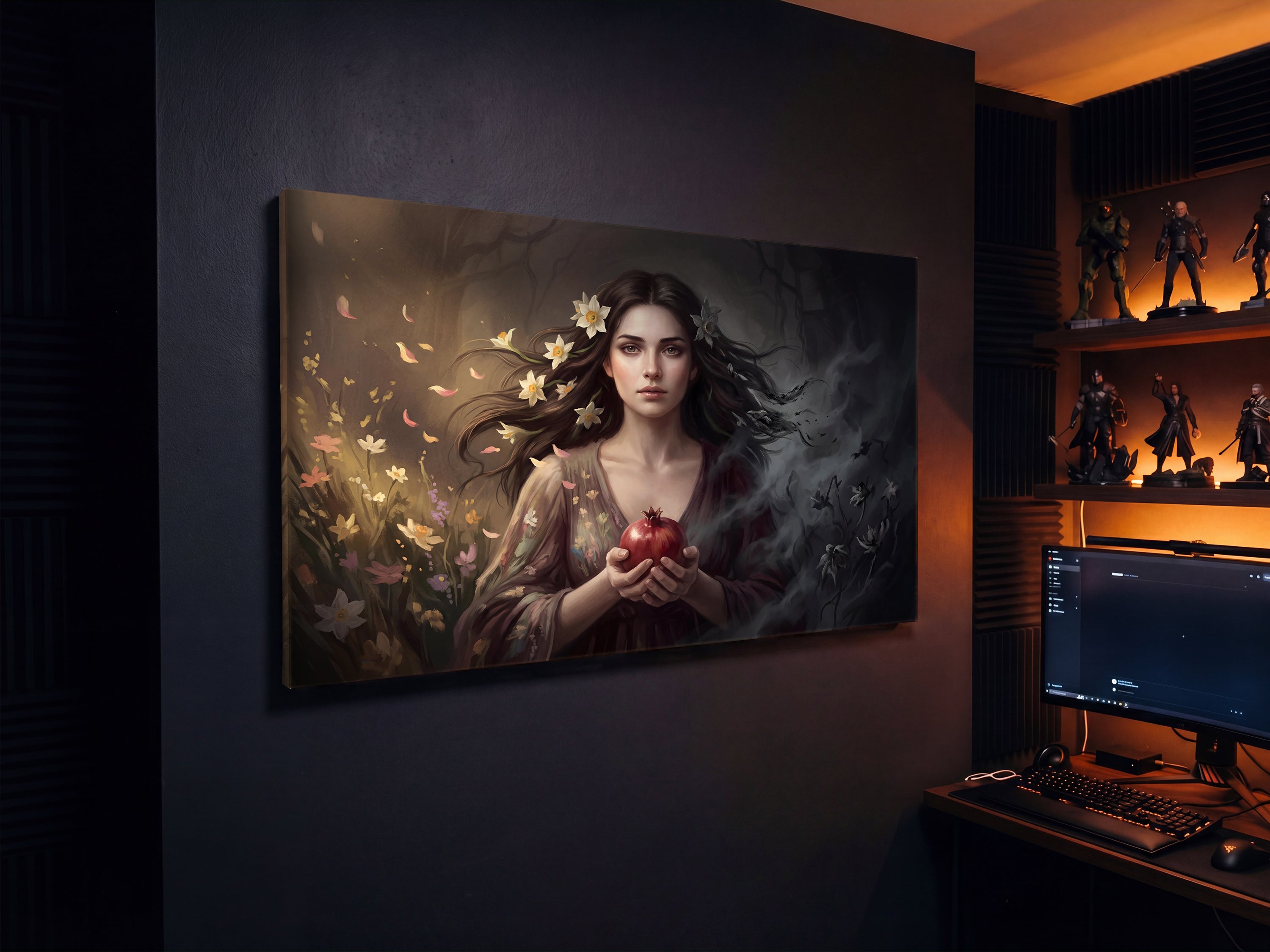 Persephone Canvas Wall Art, Greek Goddess Mythology Print, Stretched Canvas Up to 60 Inches