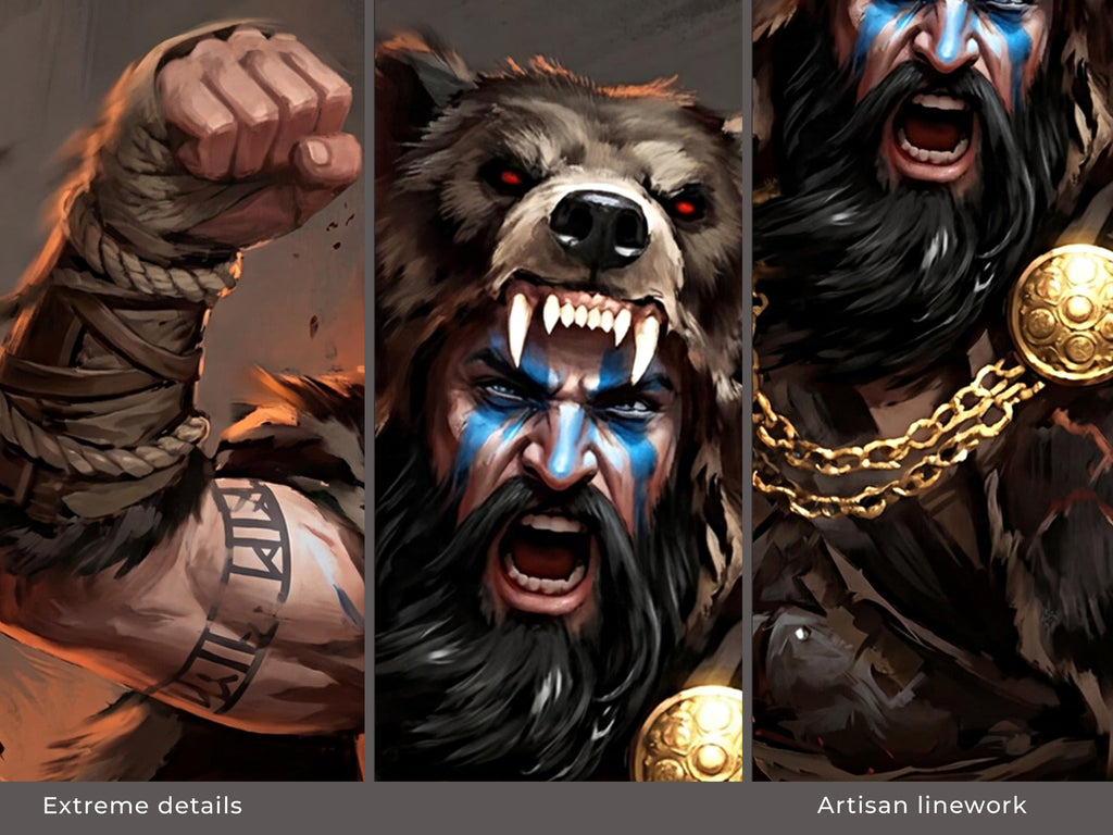 Myurdin Desk Mat, Crimson Desert Boss Fight Mousepad XL Neoprene, Black Bears Dark Fantasy Art
