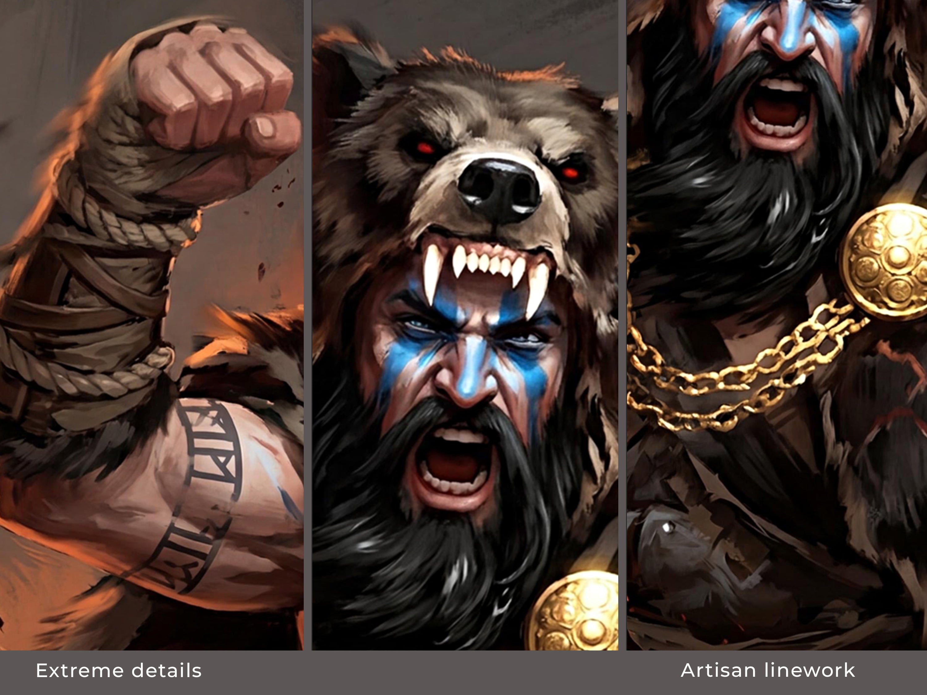 Myurdin Desk Mat, Crimson Desert Boss Fight Mousepad XL Neoprene, Black Bears Dark Fantasy Art