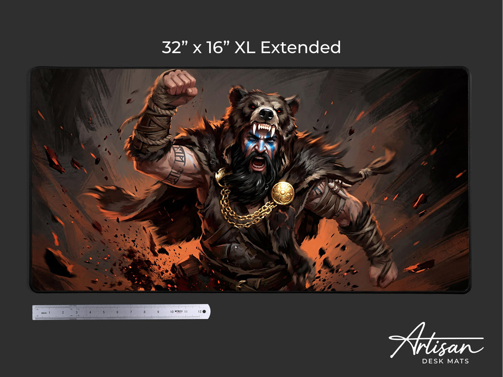 Myurdin Desk Mat, Crimson Desert Boss Fight Mousepad XL Neoprene, Black Bears Dark Fantasy Art