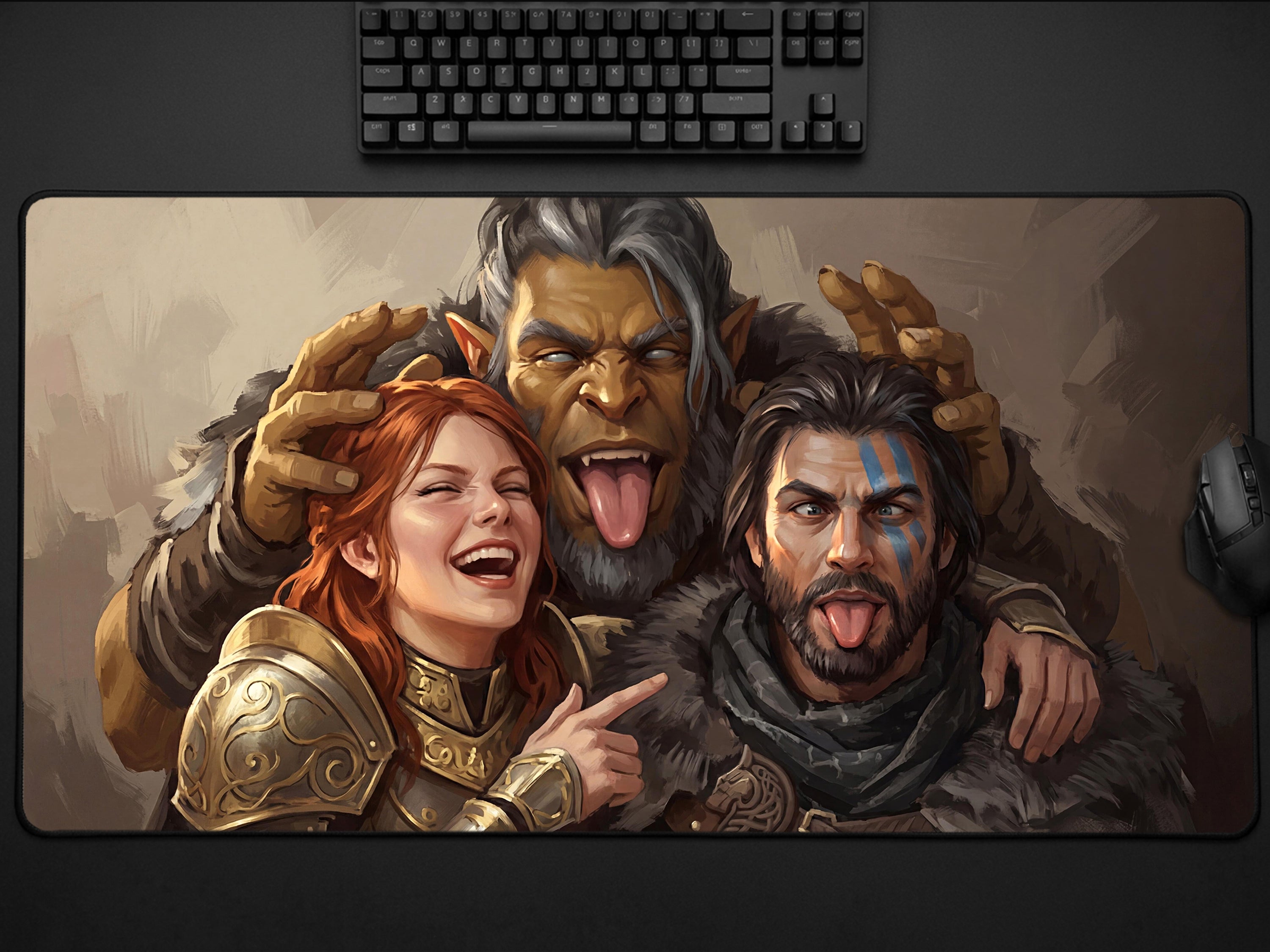 Crimson Desert Funny Desk Mat, Gamer Gift XL Neoprene Mousepad, Greymanes Humor Gaming Art