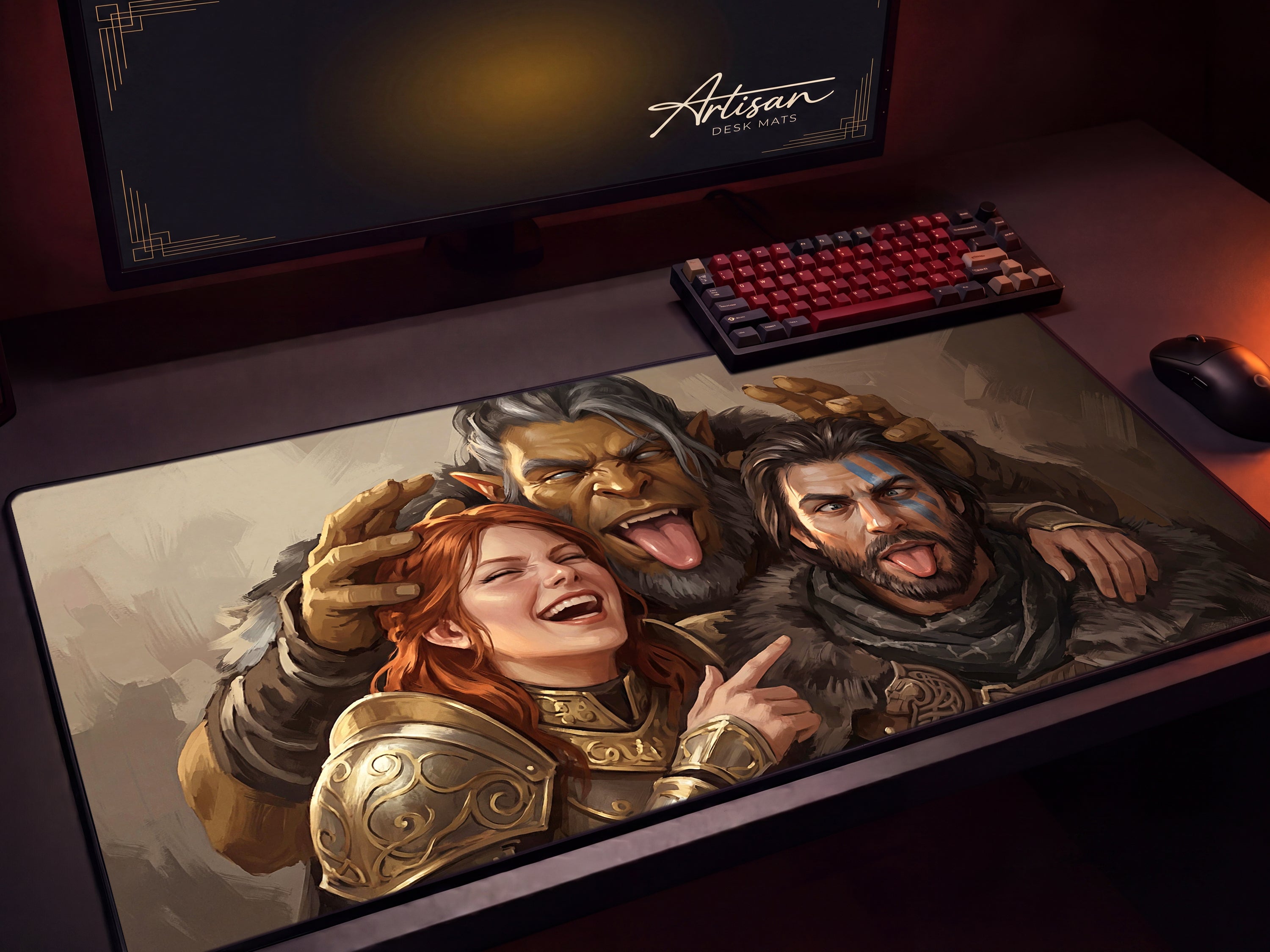 Crimson Desert Funny Desk Mat, Gamer Gift XL Neoprene Mousepad, Greymanes Humor Gaming Art