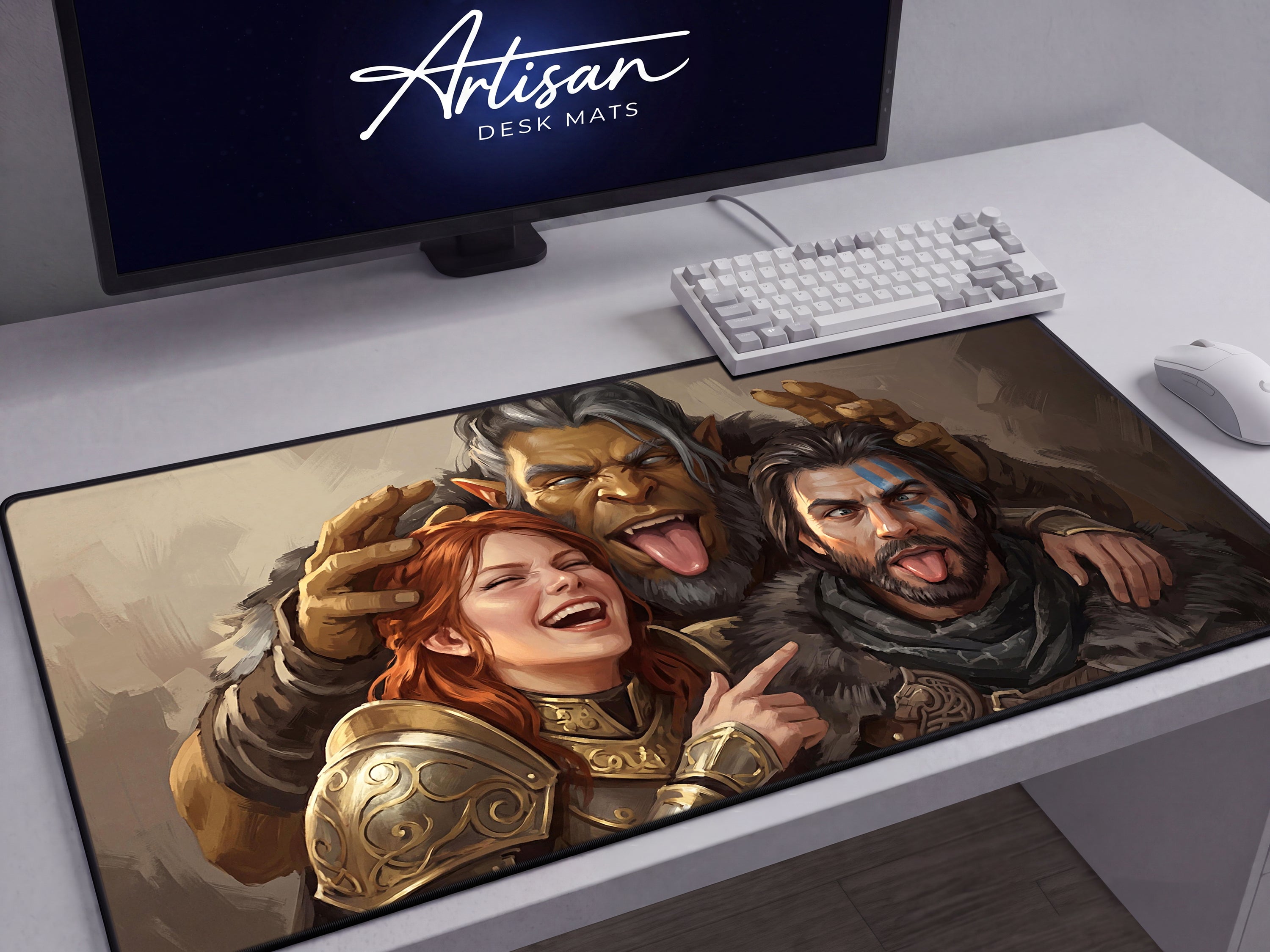 Crimson Desert Funny Desk Mat, Gamer Gift XL Neoprene Mousepad, Greymanes Humor Gaming Art