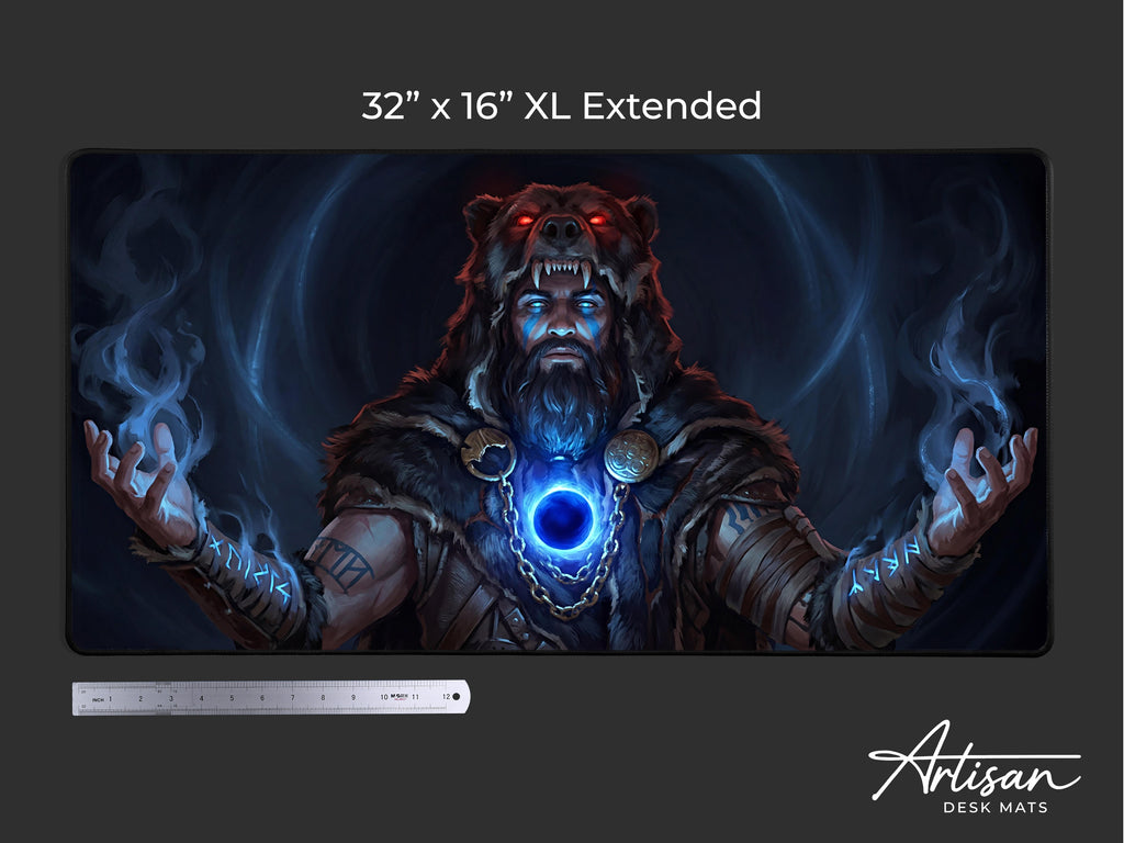 Myurdin Desk Mat, Crimson Desert Gaming Mousepad XL Neoprene, Black Bear Leader Dark Fantasy