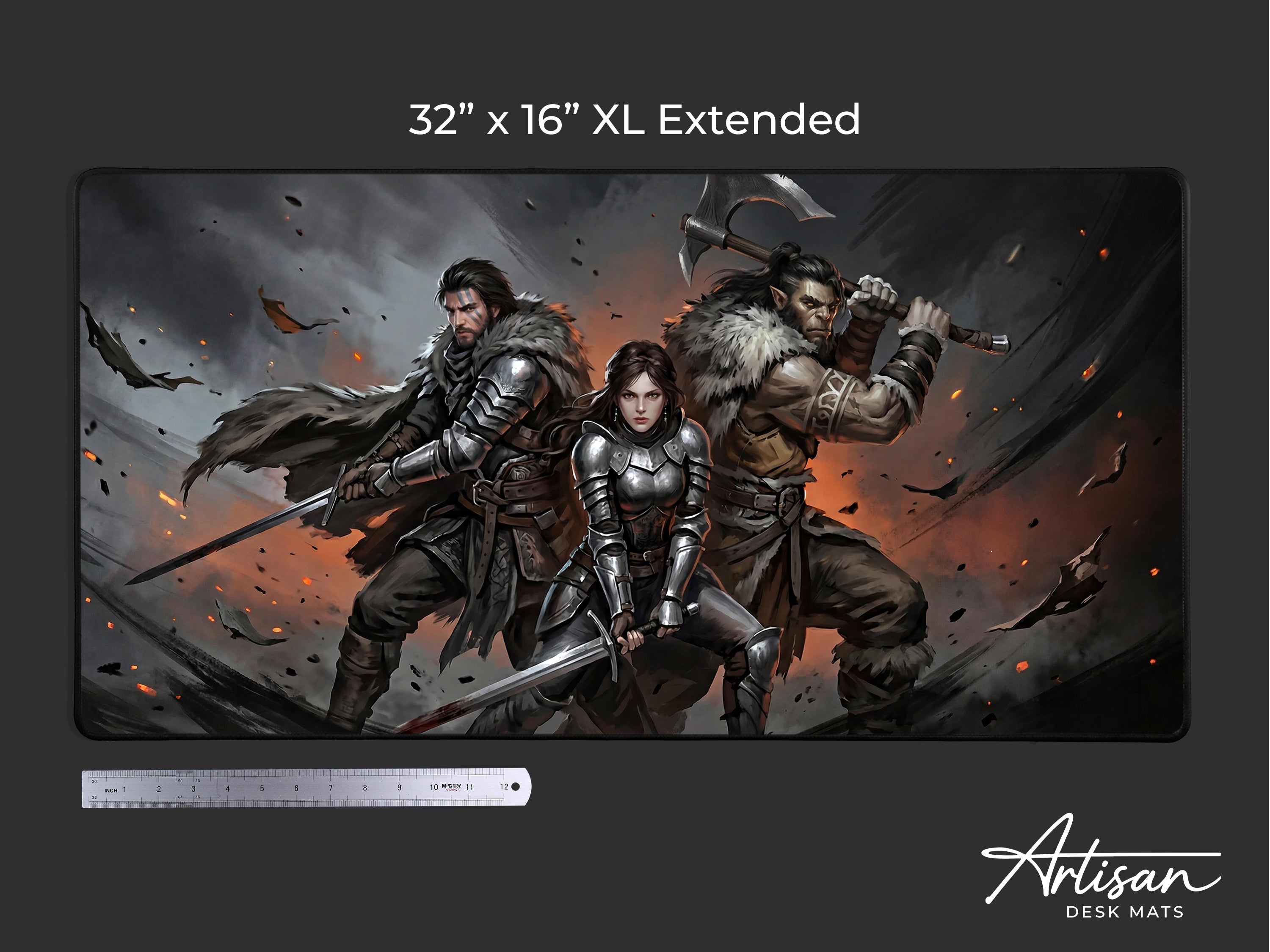 Crimson Desert Desk Mat, Gaming Merch Mousepad XL Neoprene, Greymanes Dark Fantasy RPG Art