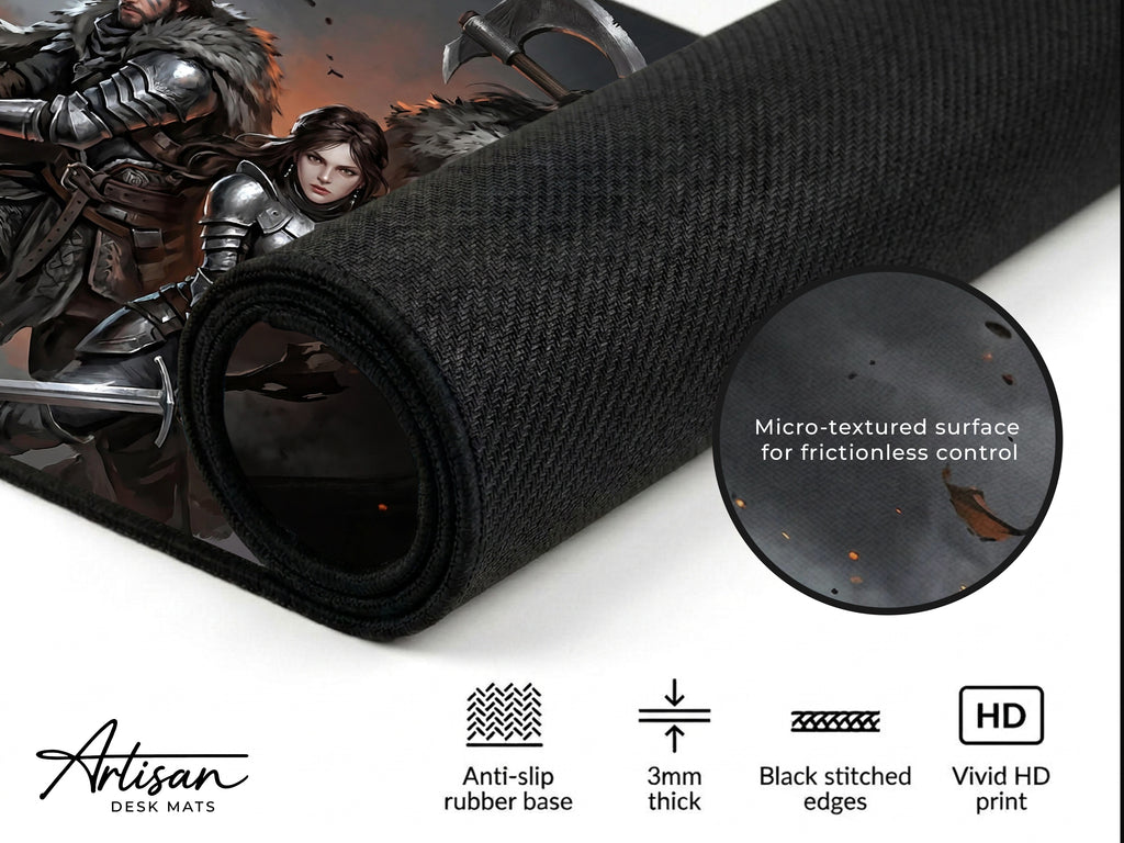 Crimson Desert Desk Mat, Gaming Merch Mousepad XL Neoprene, Greymanes Dark Fantasy RPG Art
