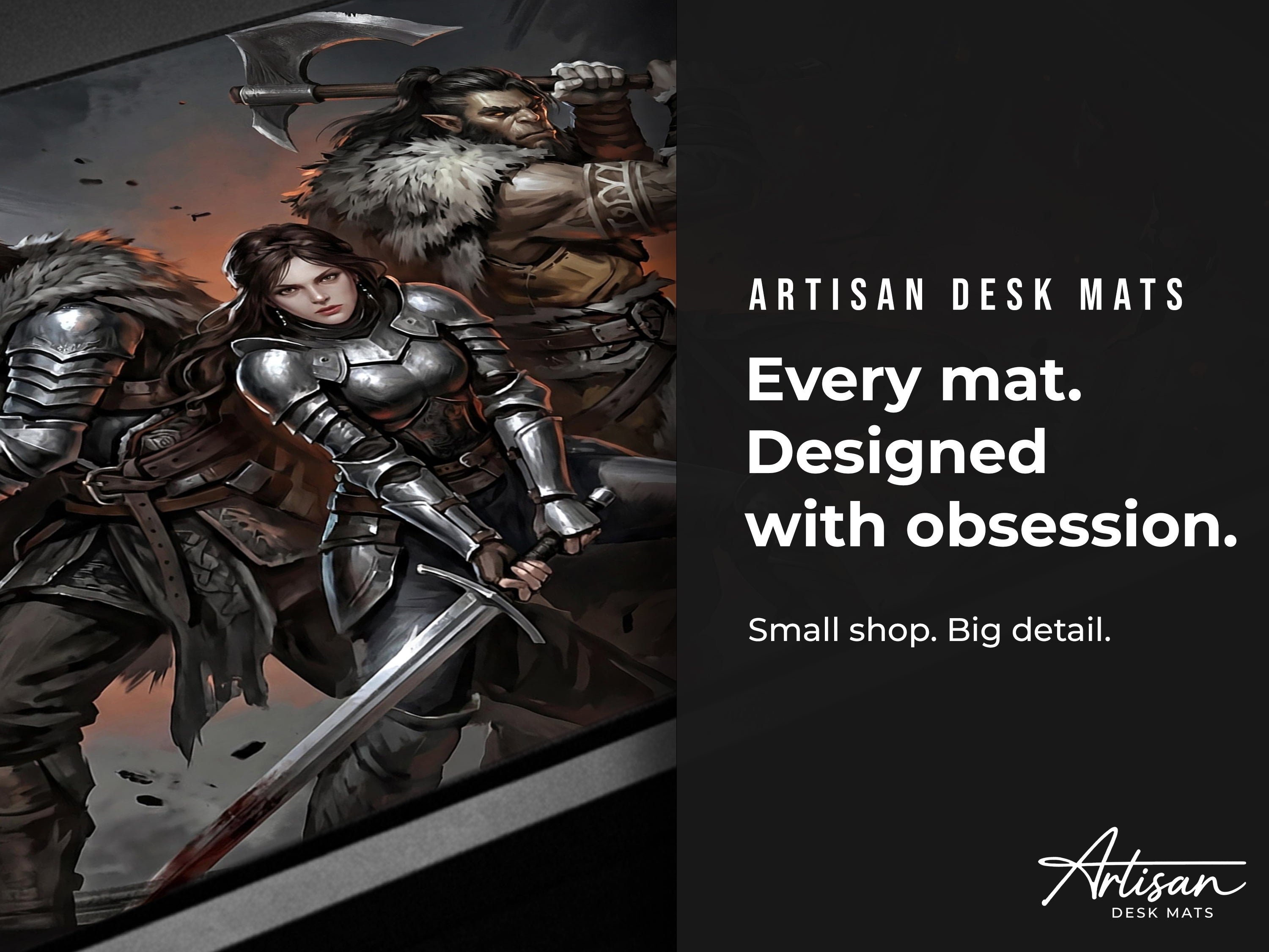 Crimson Desert Desk Mat, Gaming Merch Mousepad XL Neoprene, Greymanes Dark Fantasy RPG Art