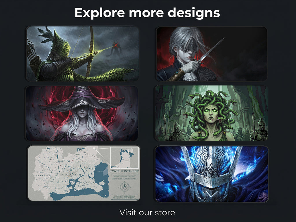 Crimson Desert Desk Mat, Gaming Merch Mousepad XL Neoprene, Greymanes Dark Fantasy RPG Art