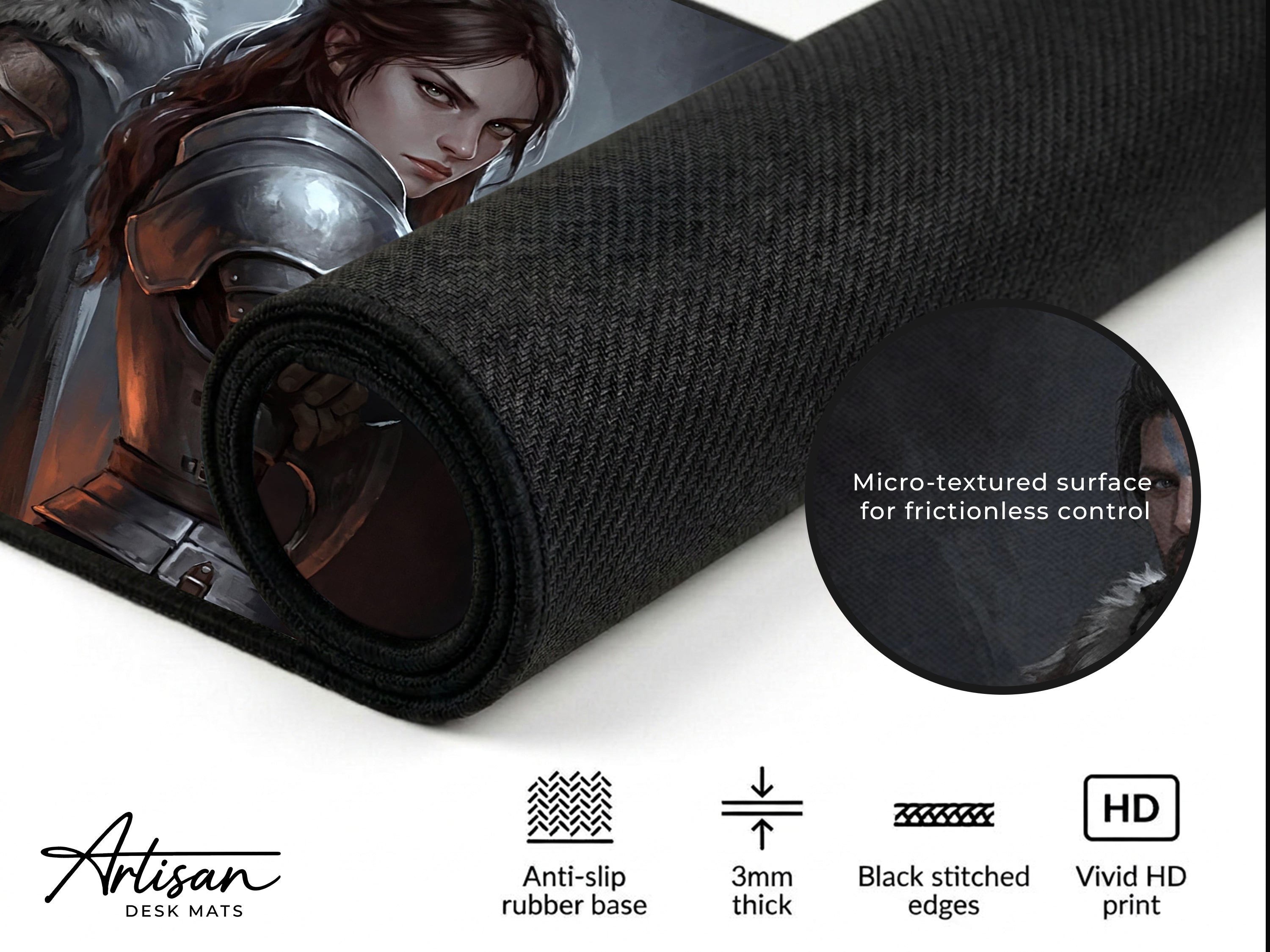 Crimson Desert Desk Mat, Black Desert Online Gaming Mousepad XL Neoprene, Greymanes Dark Fantasy