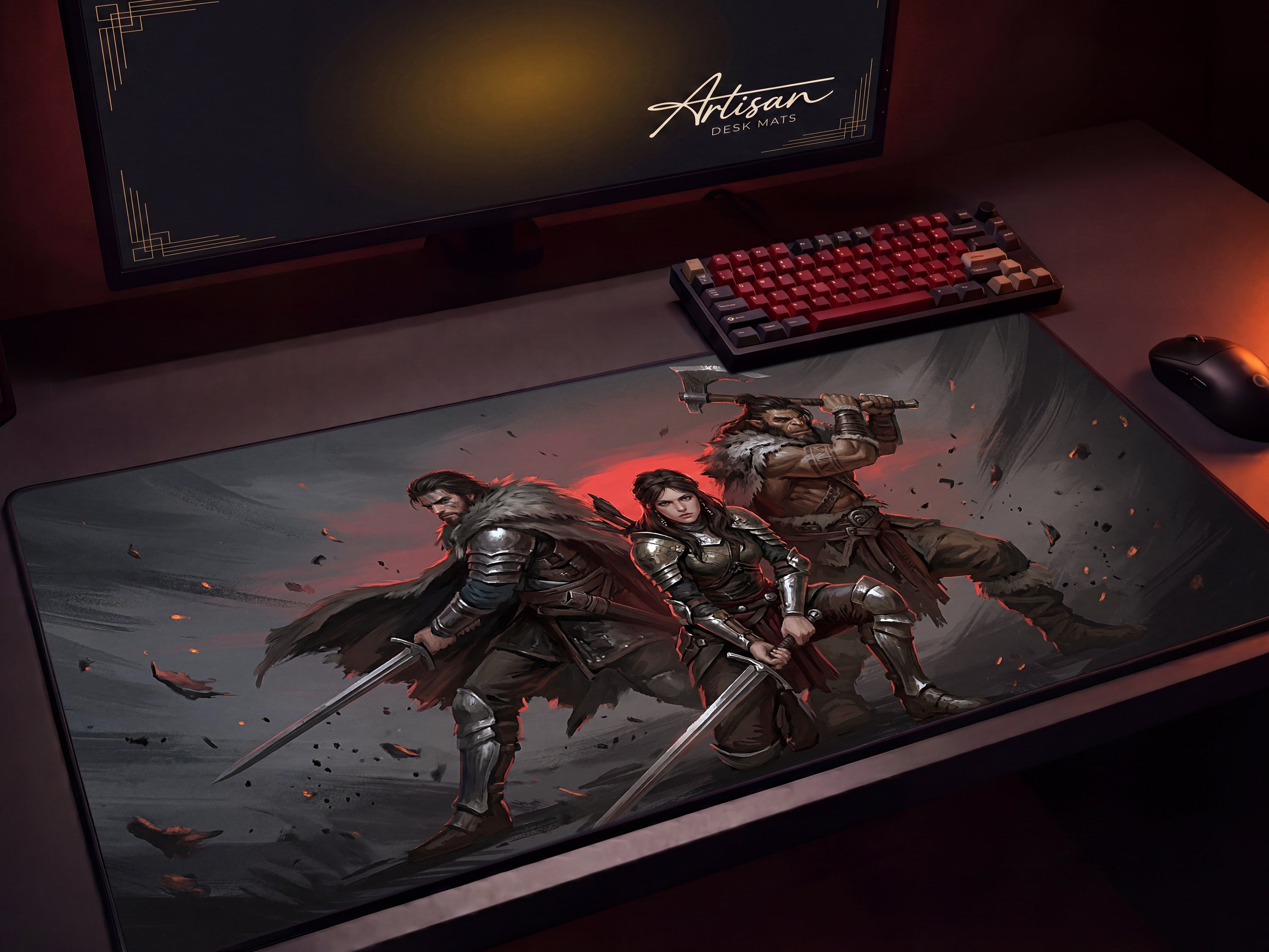 Crimson Desert Desk Mat, Video Game Art Mousepad XL Neoprene, Greymanes Dark Fantasy Poster