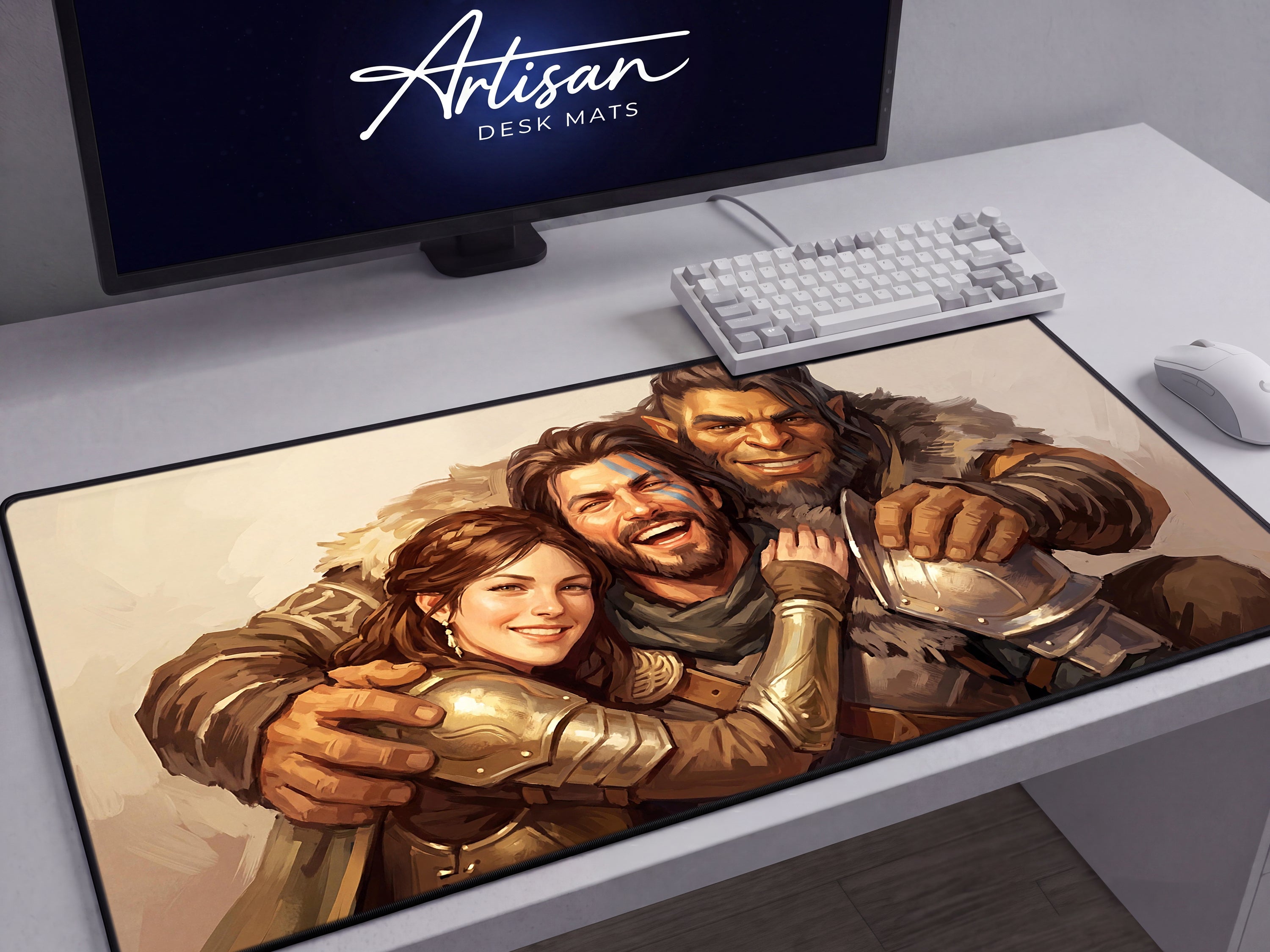 Crimson Desert Desk Mat, Custom Gaming Mousepad XL Neoprene, Greymanes Dark Fantasy RPG Art