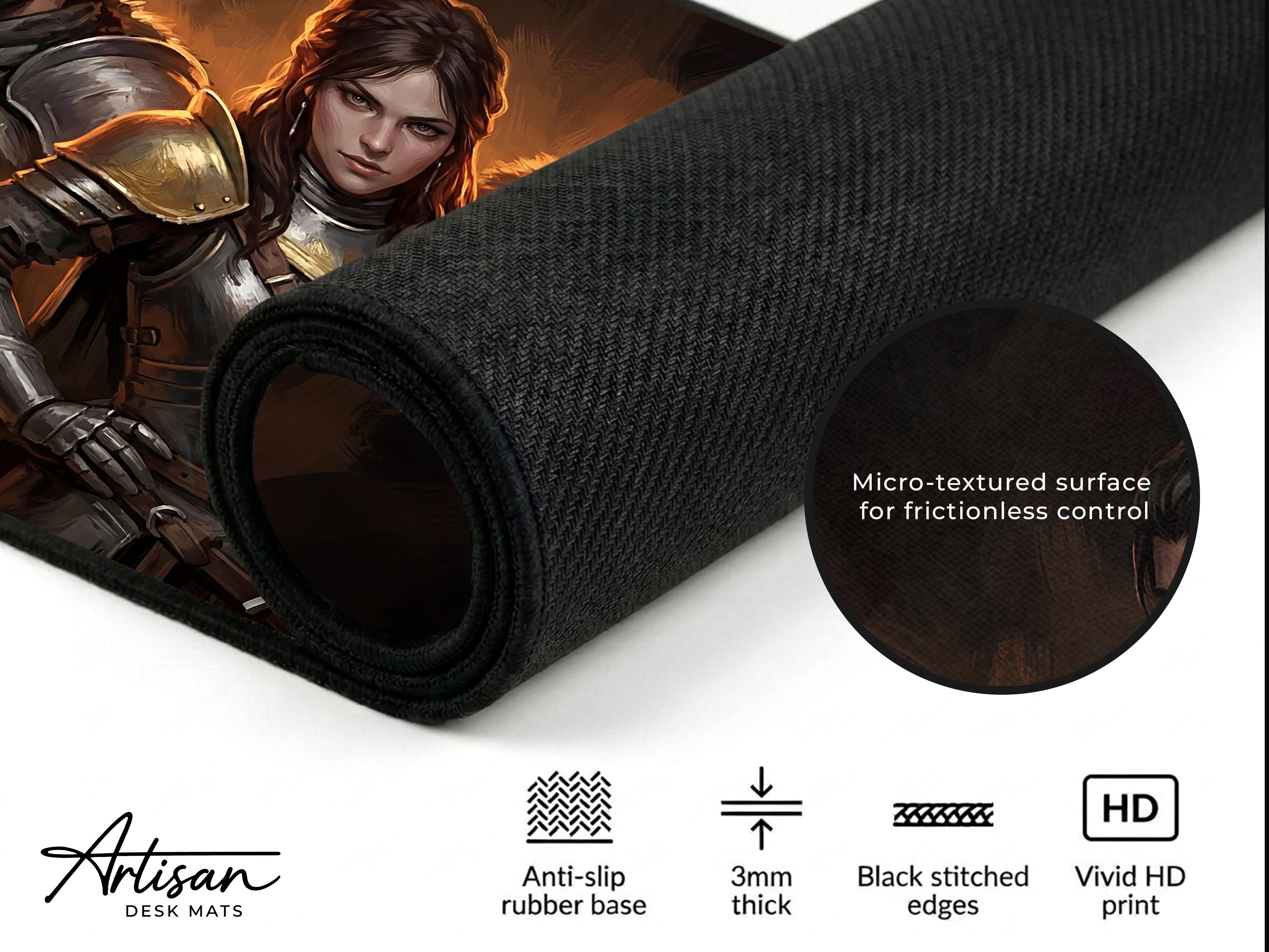 Crimson Desert Desk Mat, Gift for Gamer XL Neoprene, Greymanes Dark Fantasy Gaming Mousepad