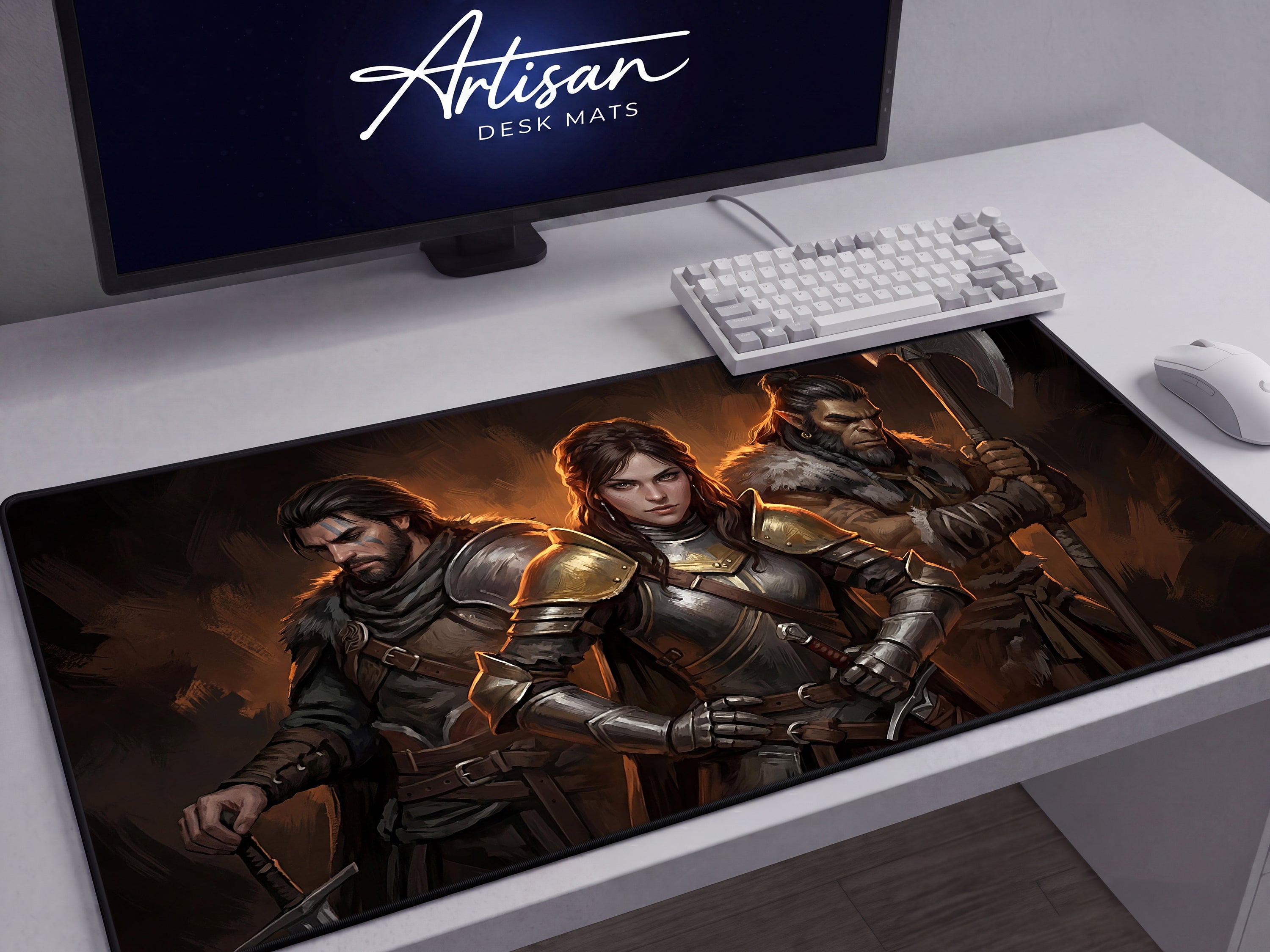 Crimson Desert Desk Mat, Gift for Gamer XL Neoprene, Greymanes Dark Fantasy Gaming Mousepad