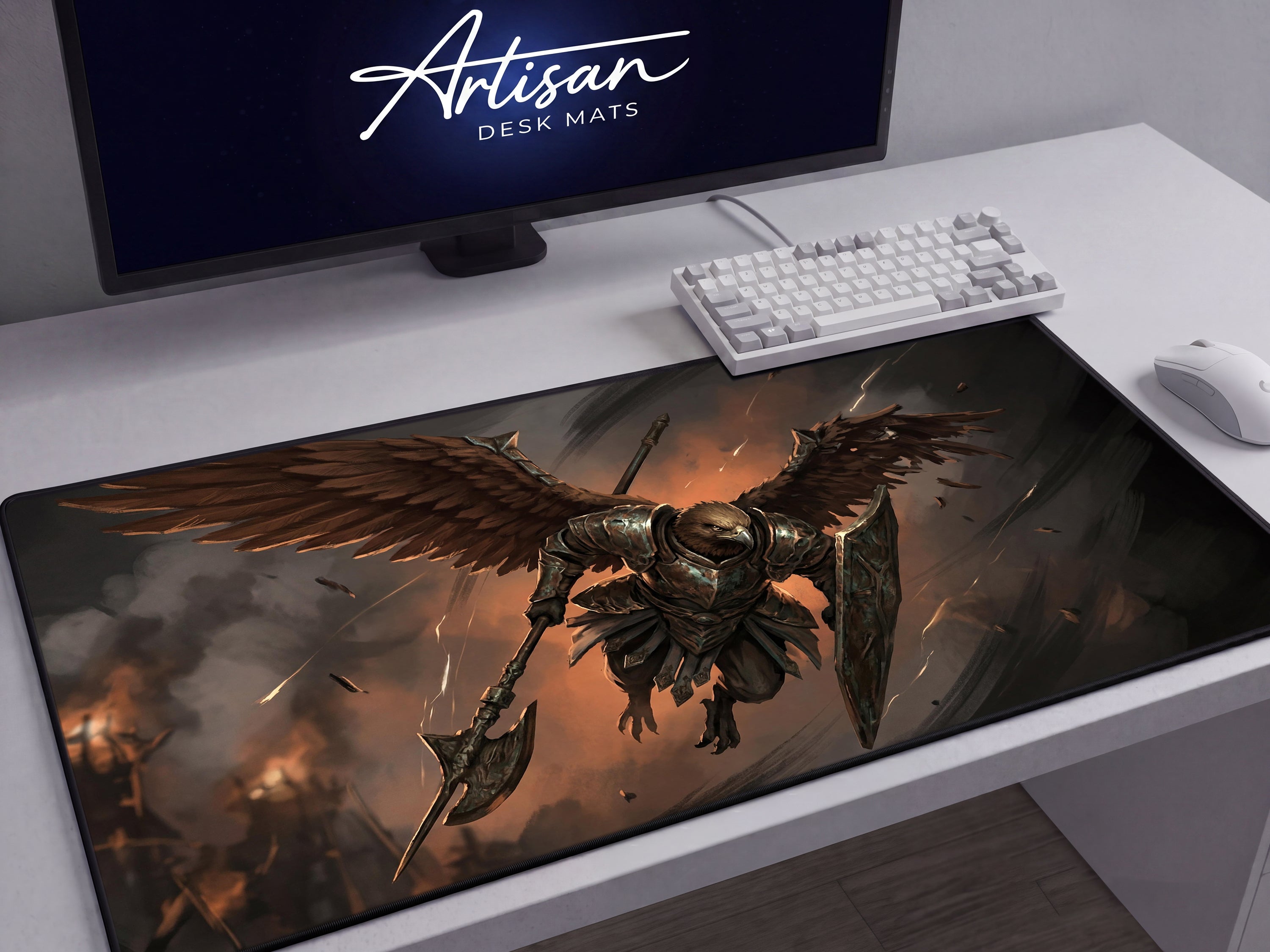 Guardian Nightreign Desk Mat, Elden Ring Gift for Gamer, XL Neoprene Gothic Gaming Mousepad