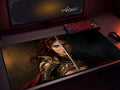 Damiane Desk Mat, Crimson Desert Gaming Mousepad XL Neoprene, Dark Fantasy Rapier Duelist
