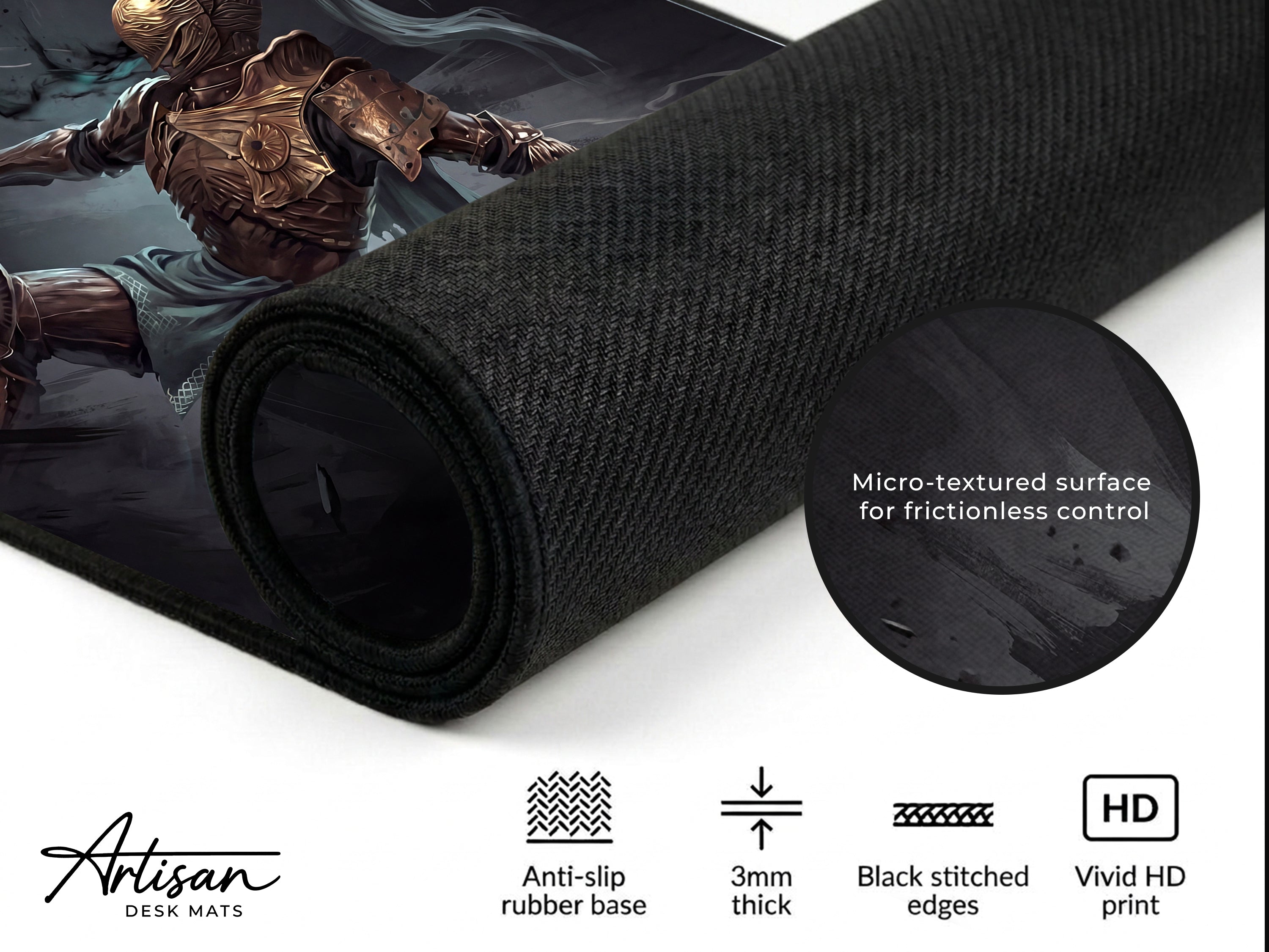 Executor Nightreign Desk Mat, Elden Ring Gift for Gamer, XL Neoprene Dark Fantasy Mousepad