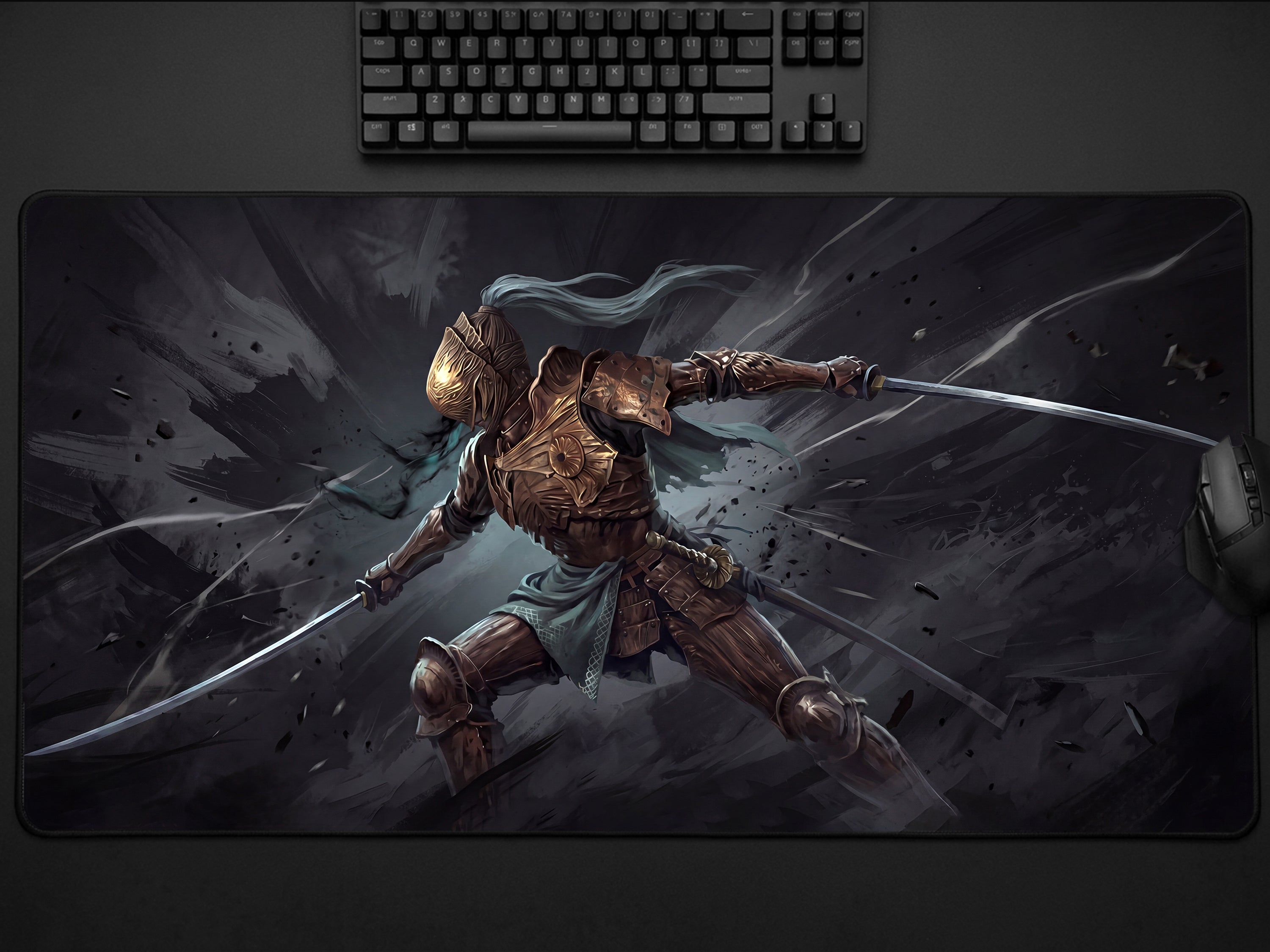 Executor Nightreign Desk Mat, Elden Ring Gift for Gamer, XL Neoprene Dark Fantasy Mousepad