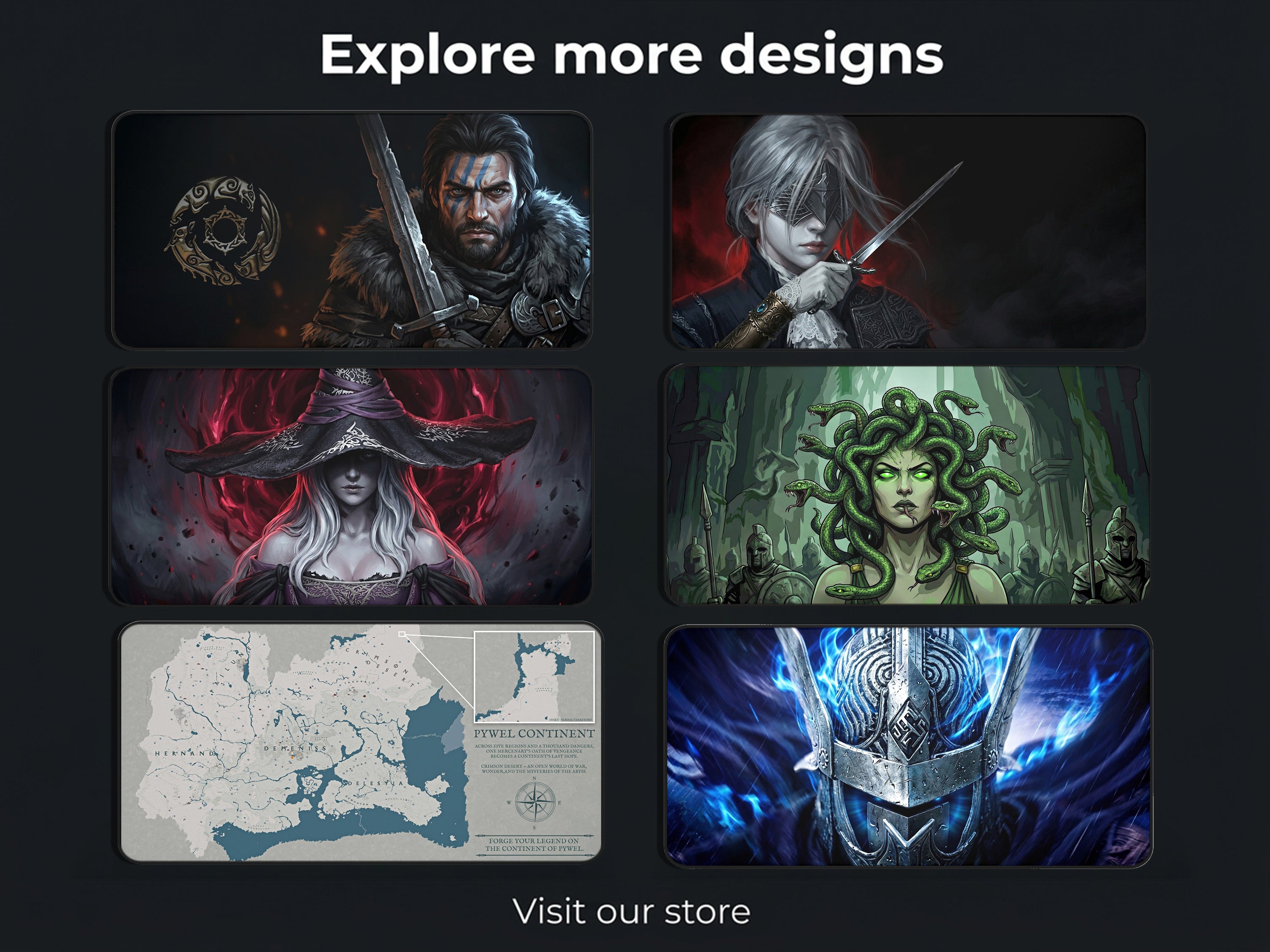 Executor Nightreign Desk Mat, Elden Ring Gift for Gamer, XL Neoprene Dark Fantasy Mousepad
