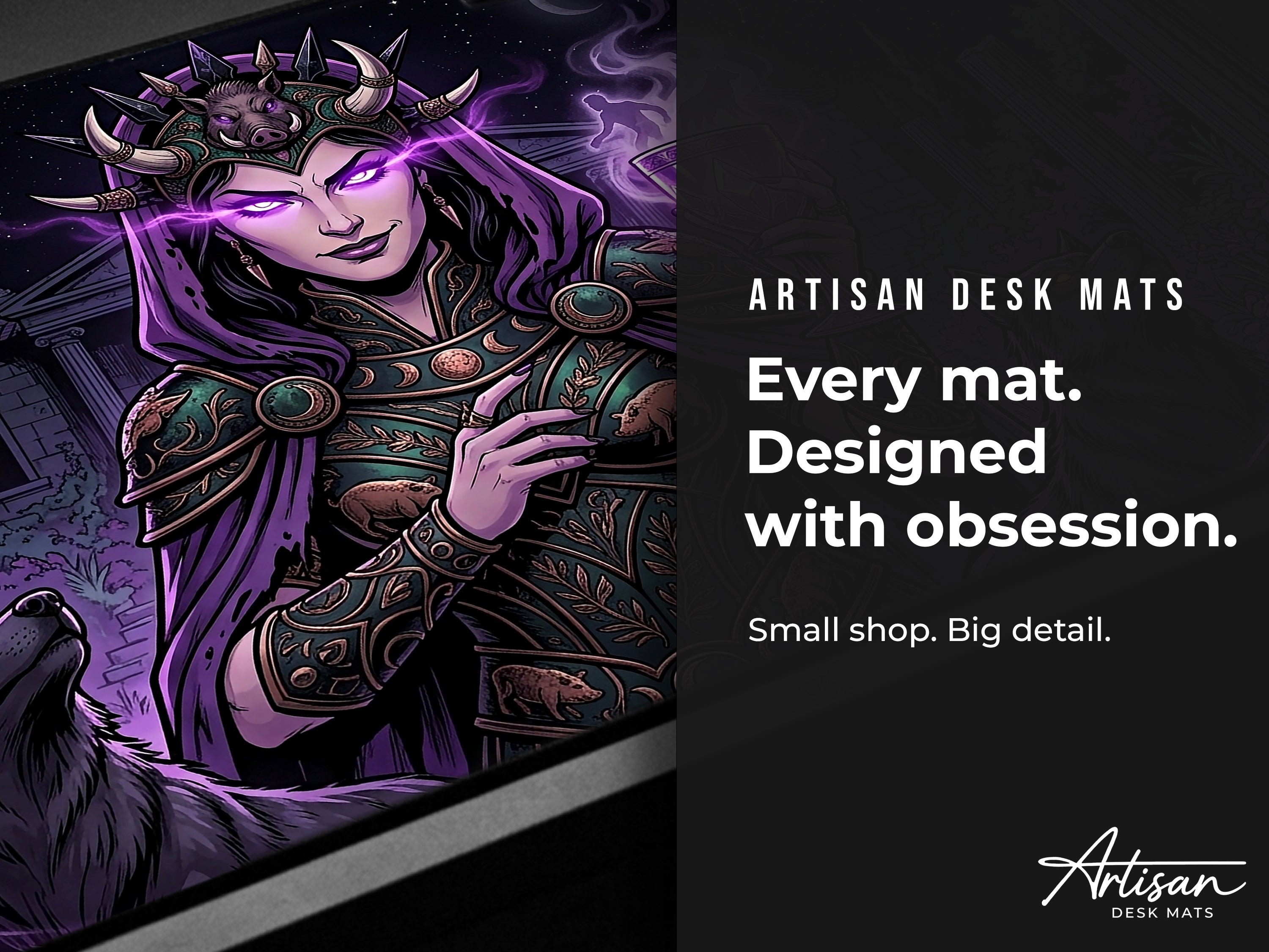 Circe Desk Mat, Greek Sorceress Mythology Mousepad, XL Neoprene Dark Fantasy