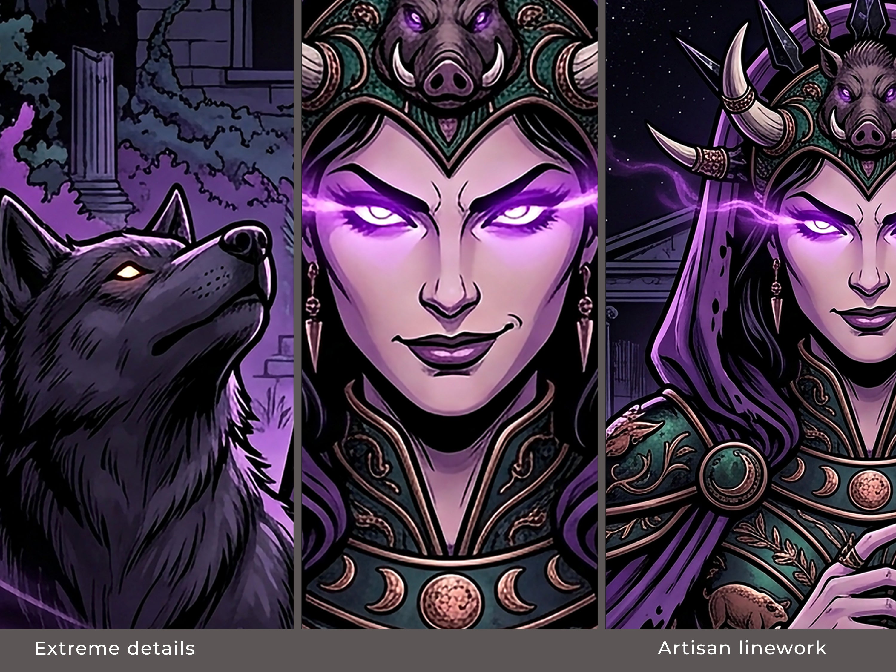 Circe Desk Mat, Greek Sorceress Mythology Mousepad, XL Neoprene Dark Fantasy