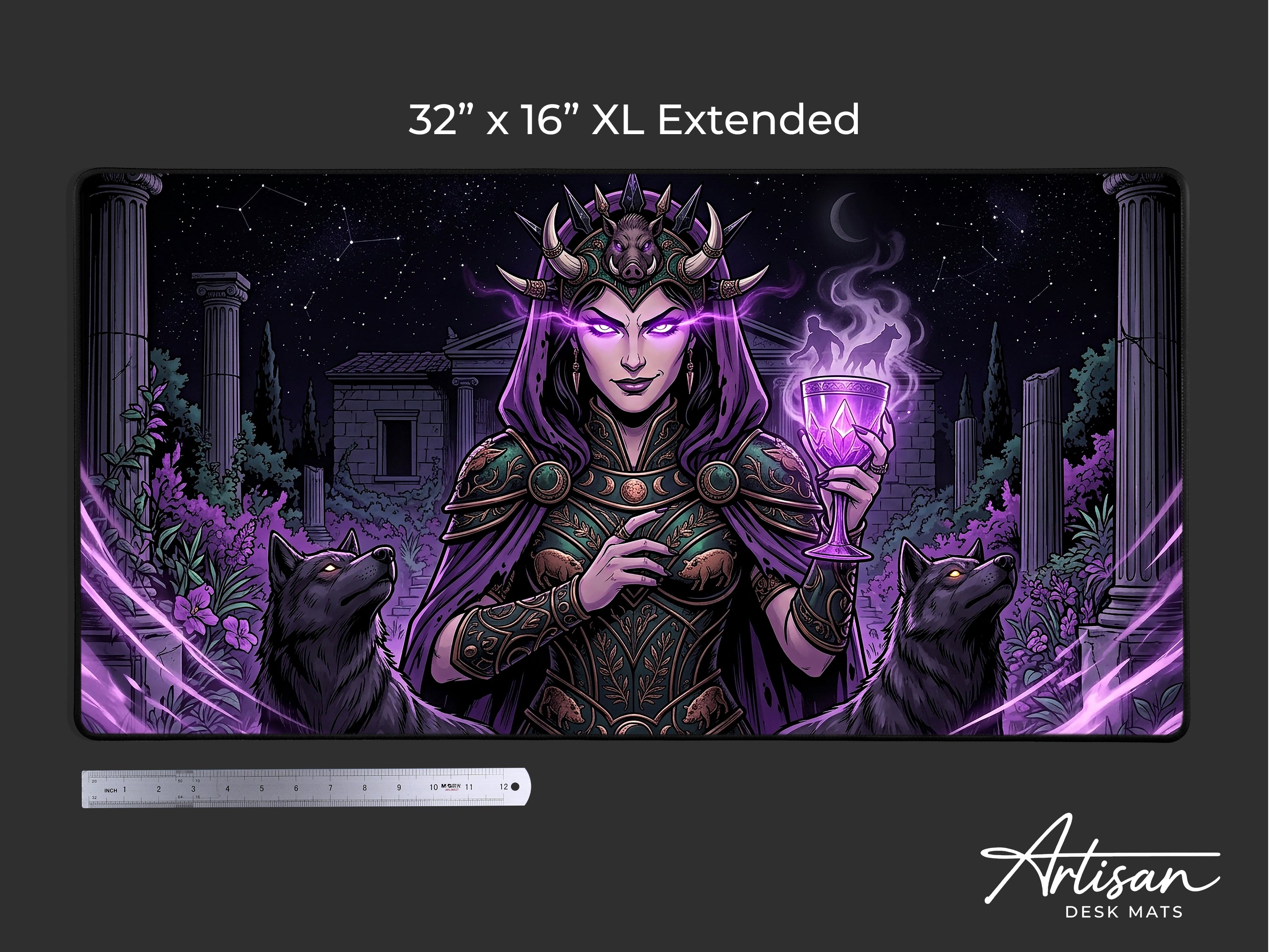 Circe Desk Mat, Greek Sorceress Mythology Mousepad, XL Neoprene Dark Fantasy