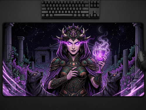 Circe Desk Mat, Greek Sorceress Mythology Mousepad, XL Neoprene Dark Fantasy