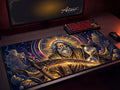 Chronos Desk Mat, Greek Mythology Gaming Mousepad, XL Neoprene Dark Fantasy God of Time