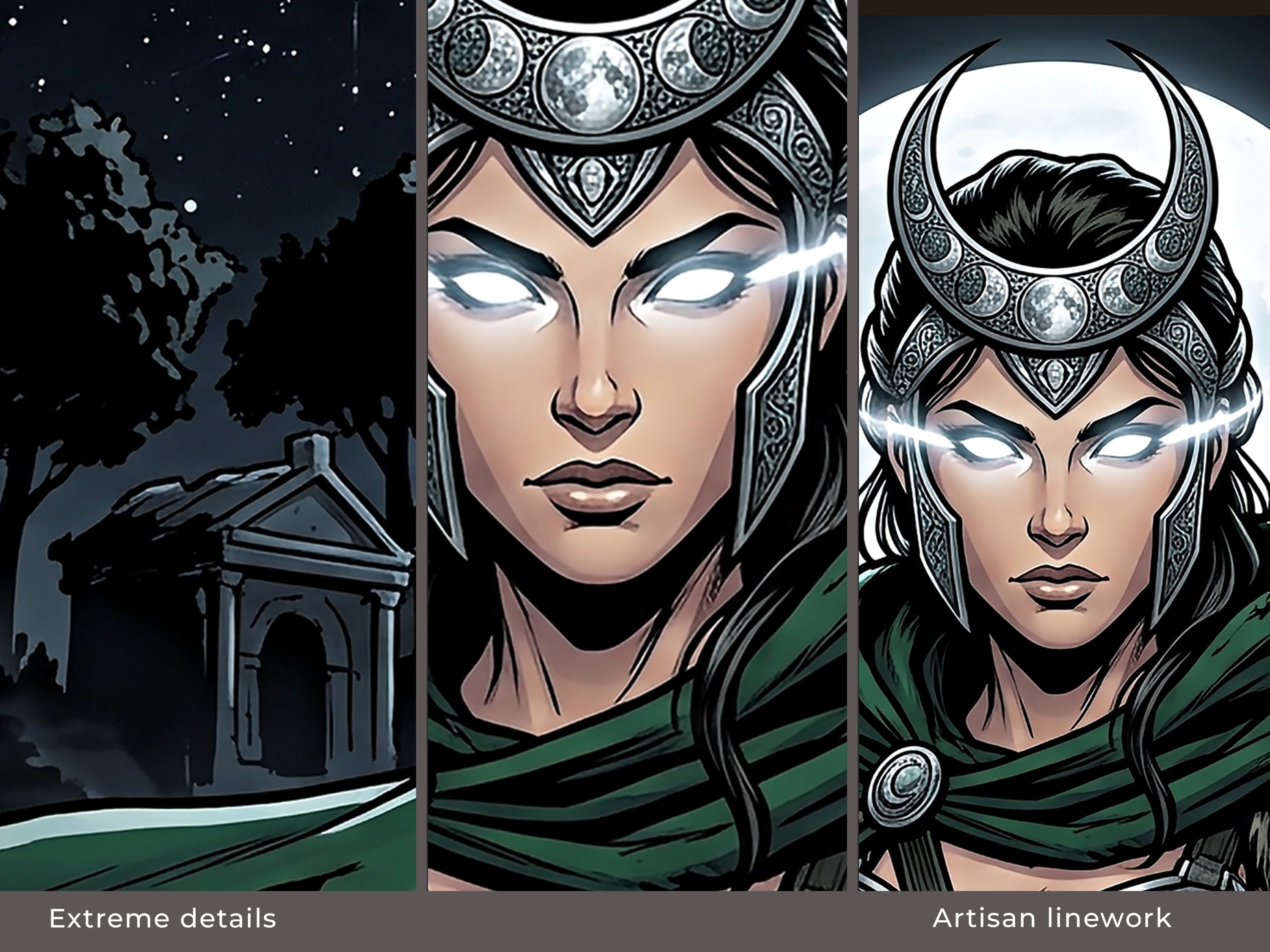 Artemis Desk Mat, Greek Goddess Mythology Mousepad, XL Neoprene Dark Fantasy