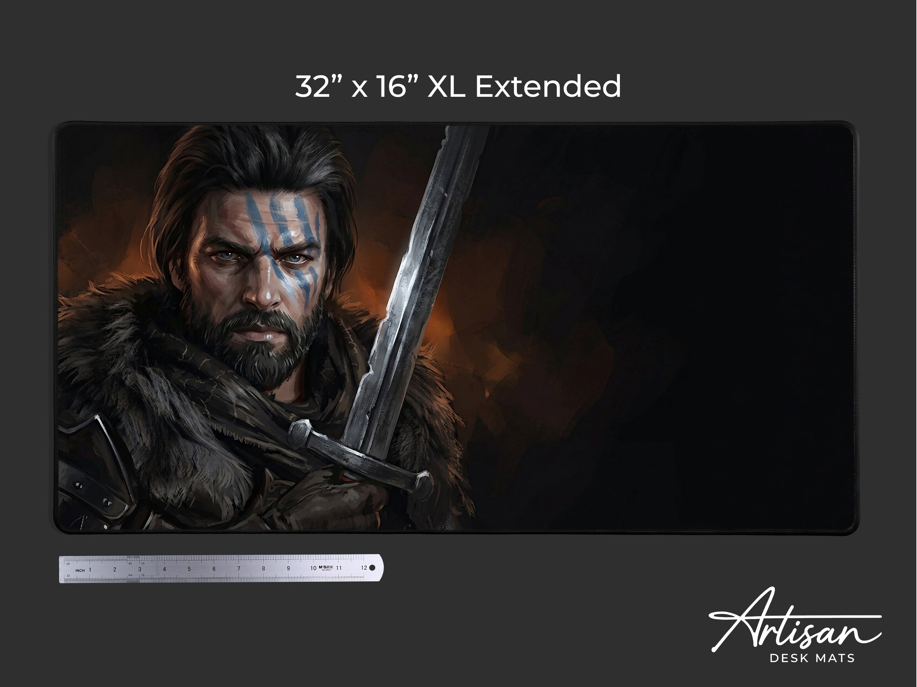 Kliff Desk Mat, Action RPG Gaming Mousepad XL Neoprene, Crimson Desert Dark Fantasy Art