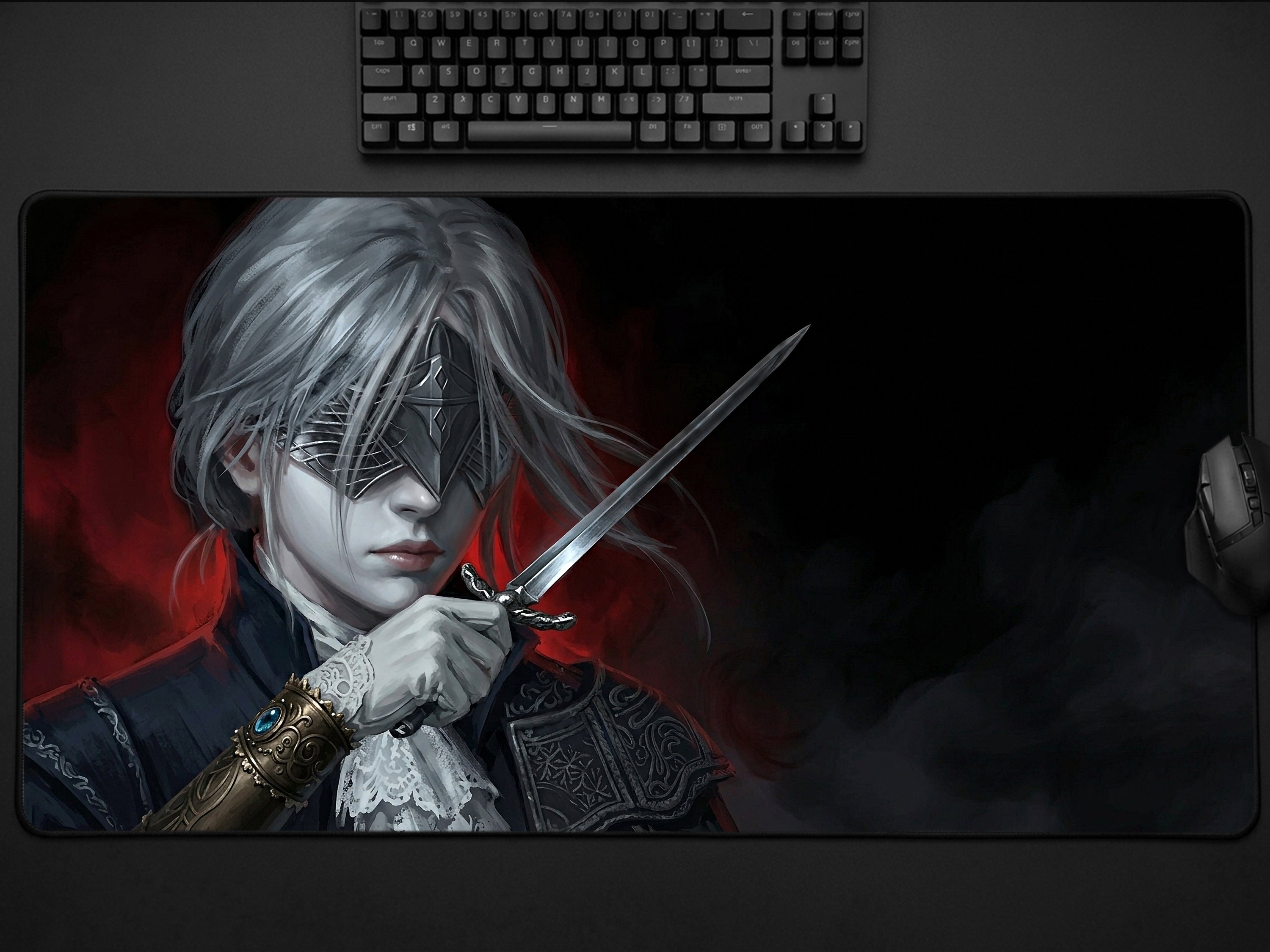 Duchess Desk Mat, Elden Ring Gaming Mousepad XL Neoprene, Nightreign Dark Fantasy Assassin Art
