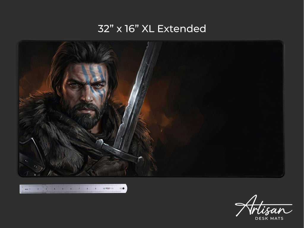 Kliff Desk Mat, Crimson Desert Gaming Mousepad XL Neoprene, Blood and Vengeance Dark Fantasy