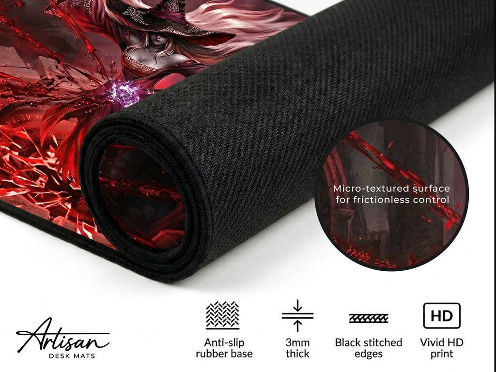 Recluse Gaming Mousepad, Nightreign , XL Neoprene Dark Fantasy Elden Ring Sorcerer Deskmat