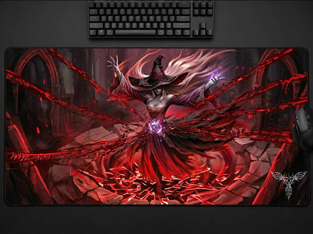 Recluse Gaming Mousepad, Nightreign , XL Neoprene Dark Fantasy Elden Ring Sorcerer Deskmat