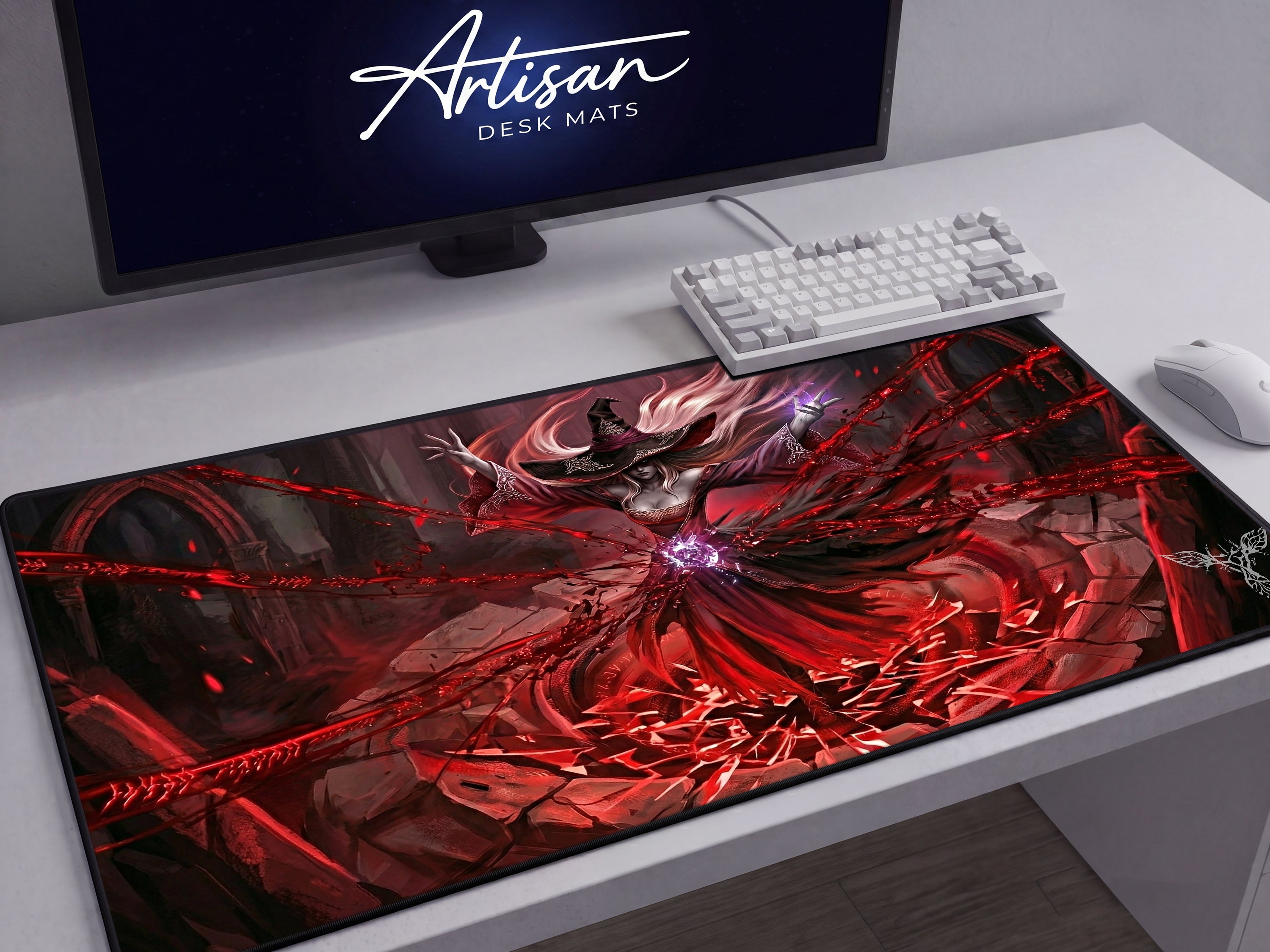 Recluse Gaming Mousepad, Nightreign , XL Neoprene Dark Fantasy Elden Ring Sorcerer Deskmat