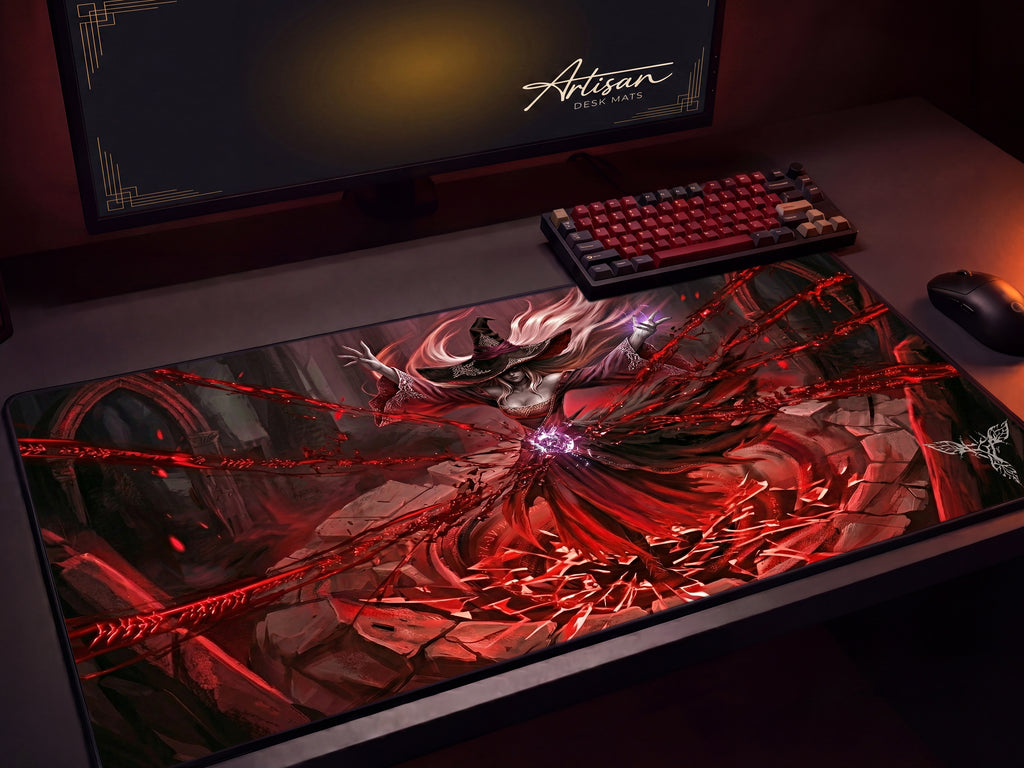 Recluse Gaming Mousepad, Nightreign , XL Neoprene Dark Fantasy Elden Ring Sorcerer Deskmat