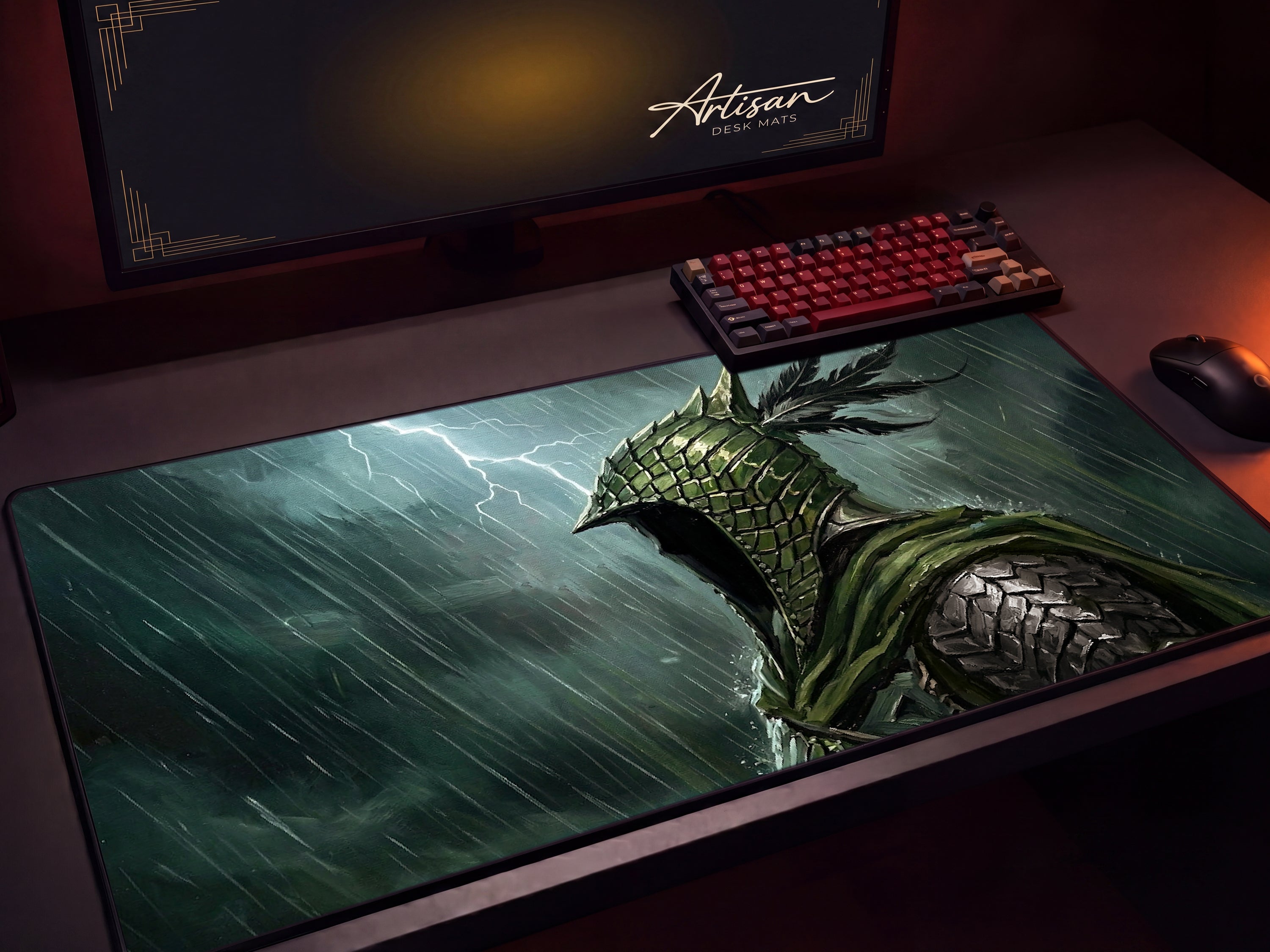 Ironeye Desk Mat, Nightreign Gaming Mousepad, XL Neoprene Dark Fantasy Elden Ring Archer