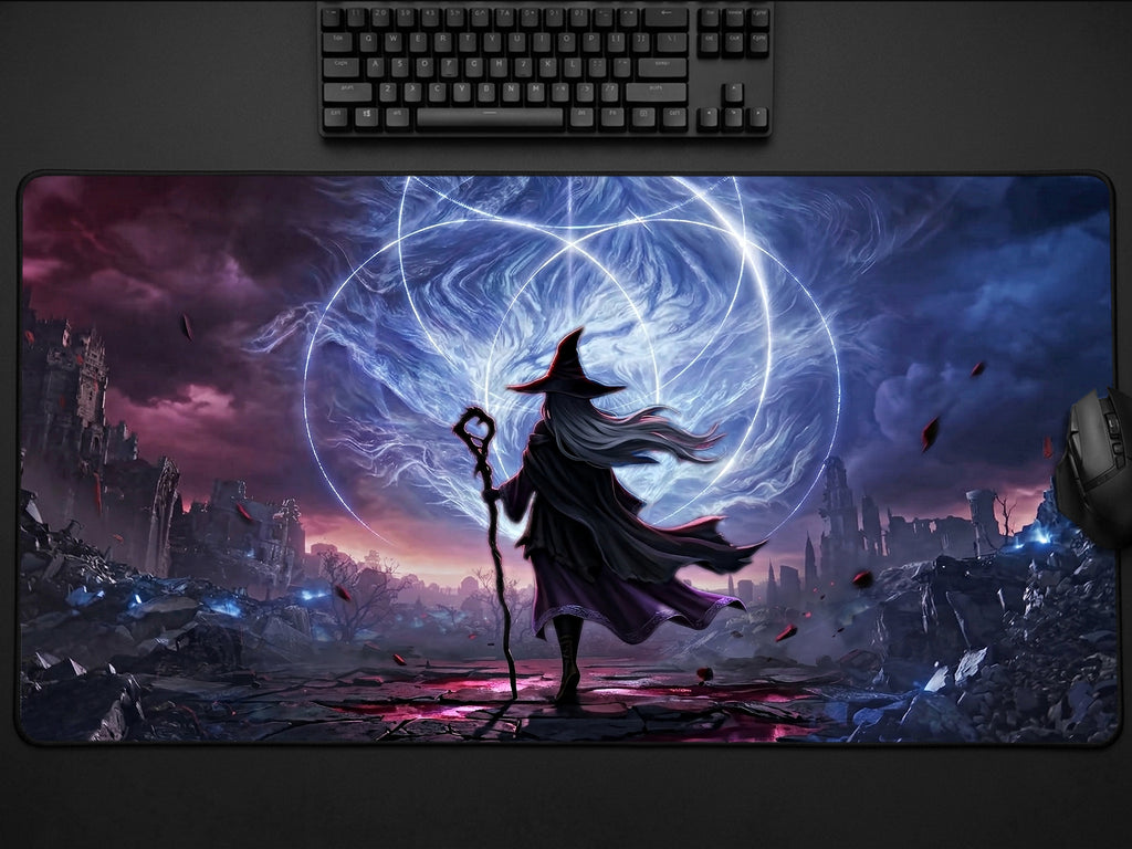 Recluse Nightreign Desk Mat, Elden Ring Wall Art Style Mousepad, XL Neoprene Gothic Gaming