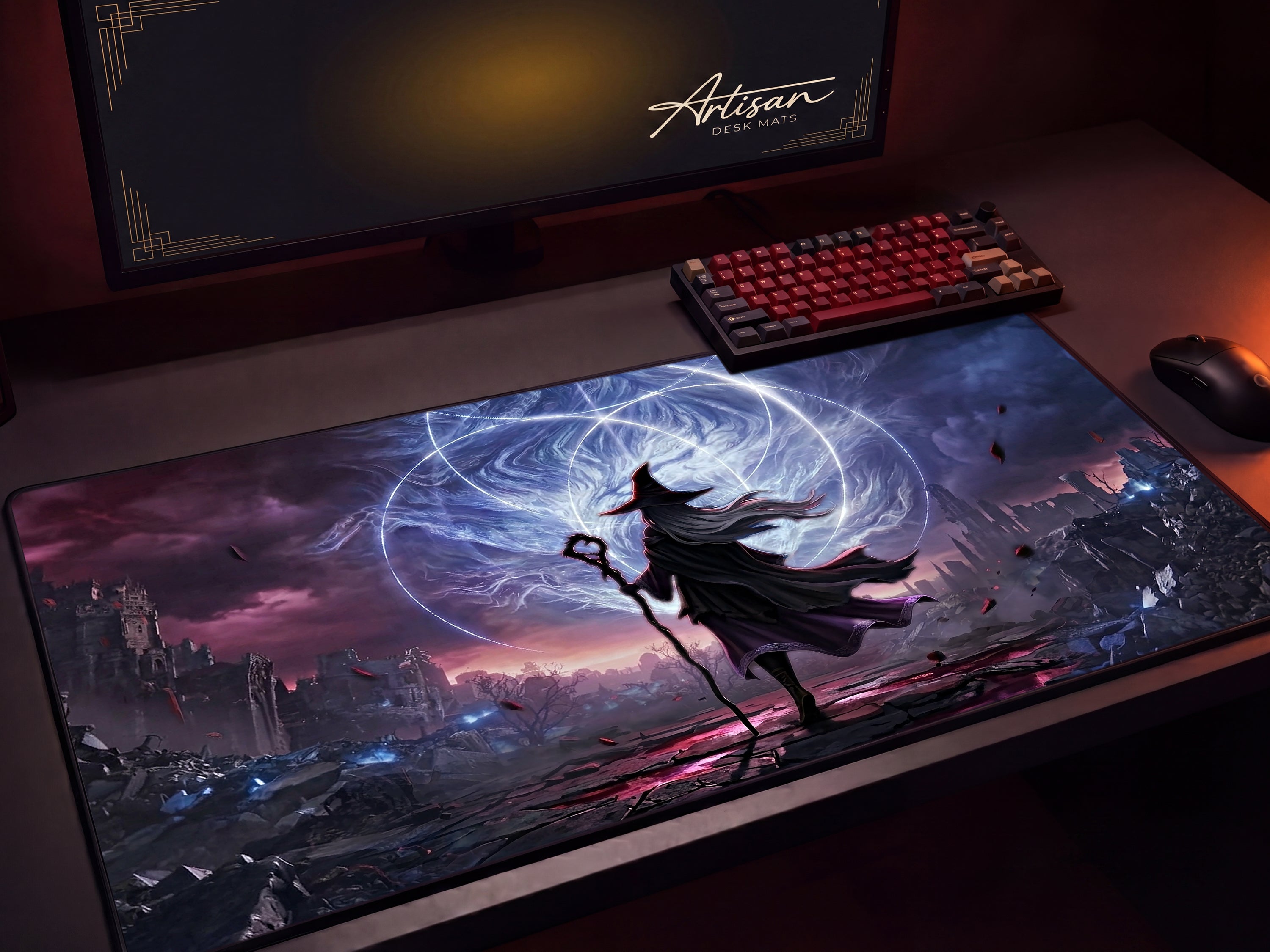 Recluse Nightreign Desk Mat, Elden Ring Wall Art Style Mousepad, XL Neoprene Gothic Gaming
