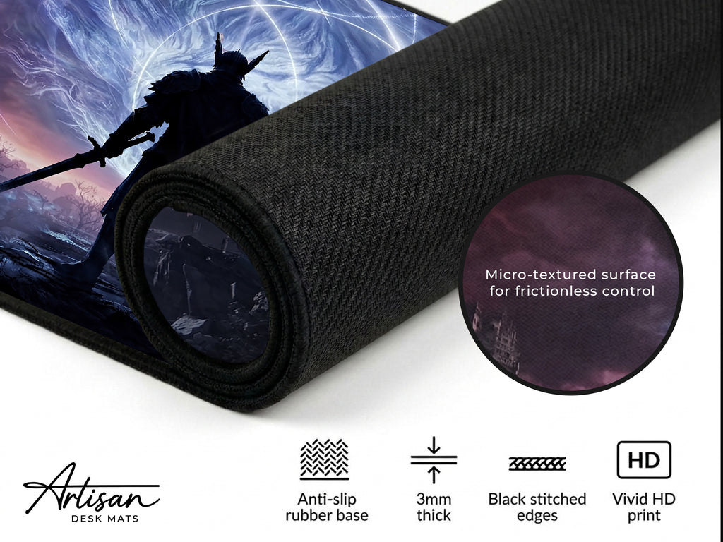 Wylder Nightreign Desk Mat v2, Elden Ring Wall Art Style Mousepad, XL Neoprene Gothic Gaming
